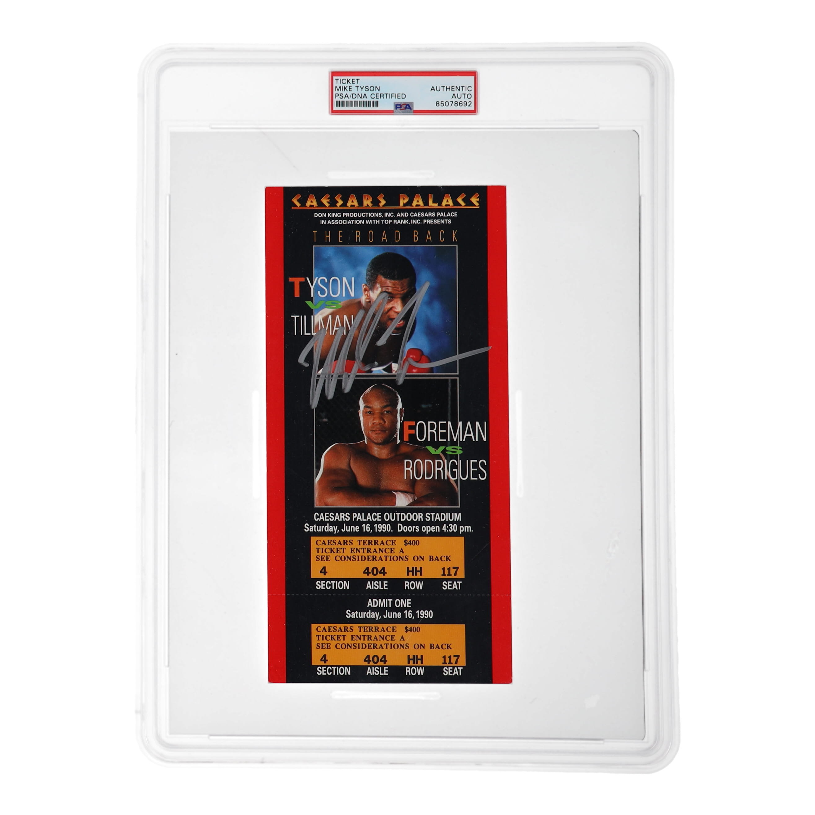 Mike Tyson Signed Original 1990 Caesars Palace Fight Ticket (PSA) at PristineAuction.com Mike Tyson Signed Original 1990 Caesars Palace Fight Ticket (PSA) at PristineAuction.com