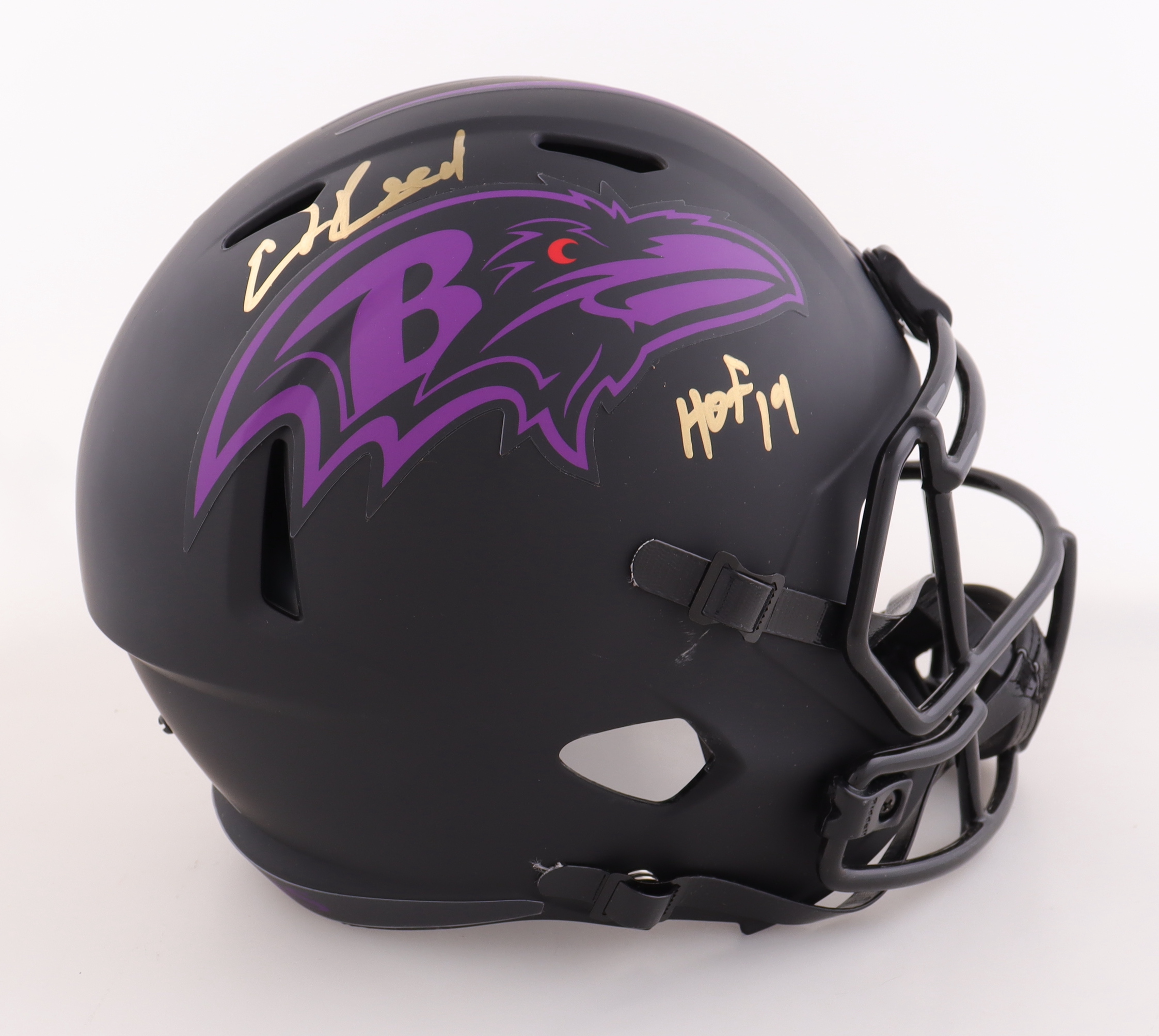 Ed Reed Signed Ravens Full-Size Eclipse Alternate Speed Helmet Inscribed "HOF 19" (Beckett) at PristineAuction.com Ed Reed Signed Ravens Full-Size Eclipse Alternate Speed Helmet Inscribed "HOF 19" (Beckett) at PristineAuction.com