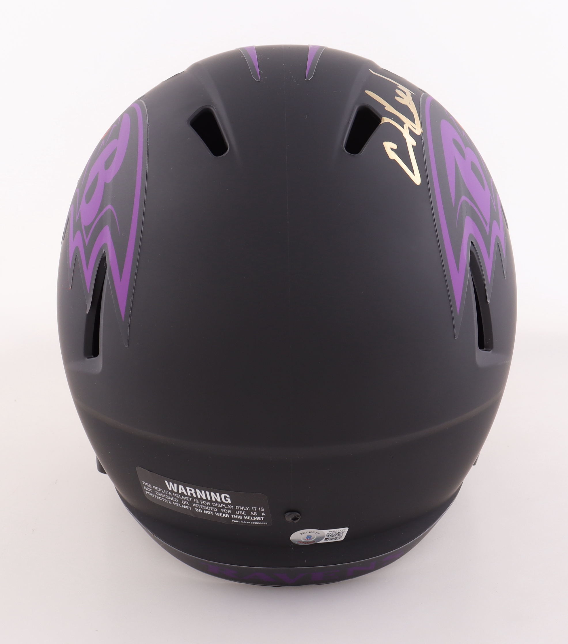 Ed Reed Signed Ravens Full-Size Eclipse Alternate Speed Helmet Inscribed "HOF 19" (Beckett) at PristineAuction.com Ed Reed Signed Ravens Full-Size Eclipse Alternate Speed Helmet Inscribed "HOF 19" (Beckett) at PristineAuction.com