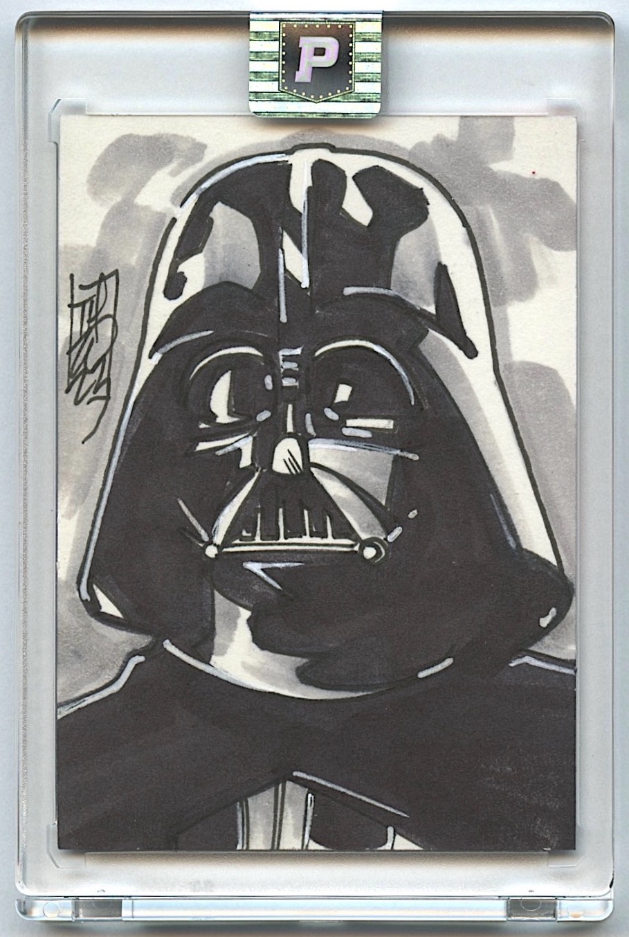 Darth Vader | Star Wars | Original Art Sketch Card by Tom Hodges (1/1 Original Art) at PristineAuction.com Darth Vader | Star Wars | Original Art Sketch Card by Tom Hodges (1/1 Original Art) at PristineAuction.com