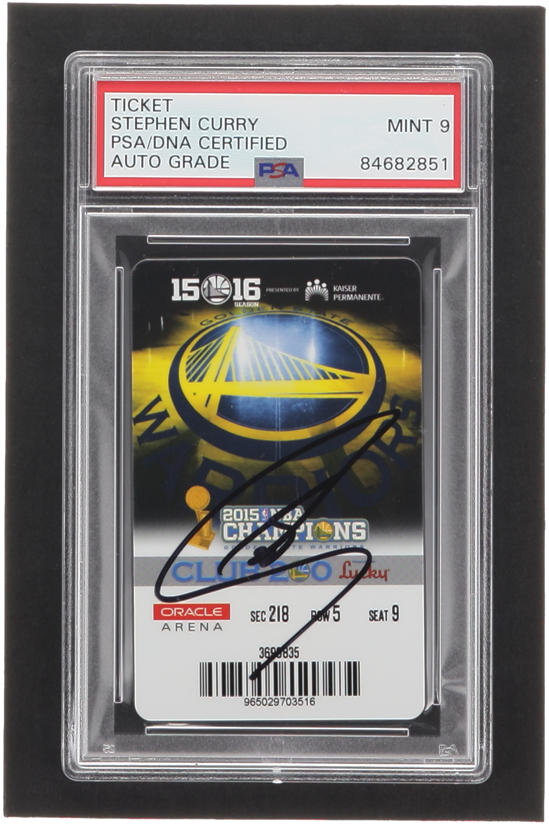 Stephen Curry Signed Warriors 2015-16 Season Ticket (PSA | Autograph Graded PSA 9) at PristineAuction.com Stephen Curry Signed Warriors 2015-16 Season Ticket (PSA | Autograph Graded PSA 9) at PristineAuction.com