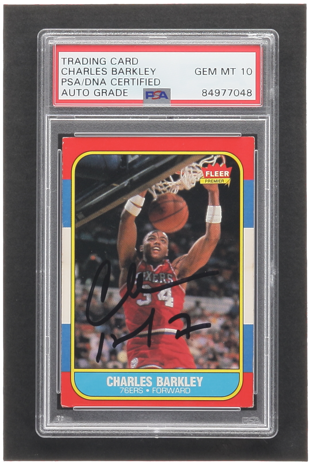 Charles Barkley Signed 1986-87 Fleer #7 RC (PSA | Autograph Graded PSA 10) at PristineAuction.com Charles Barkley Signed 1986-87 Fleer #7 RC (PSA | Autograph Graded PSA 10) at PristineAuction.com