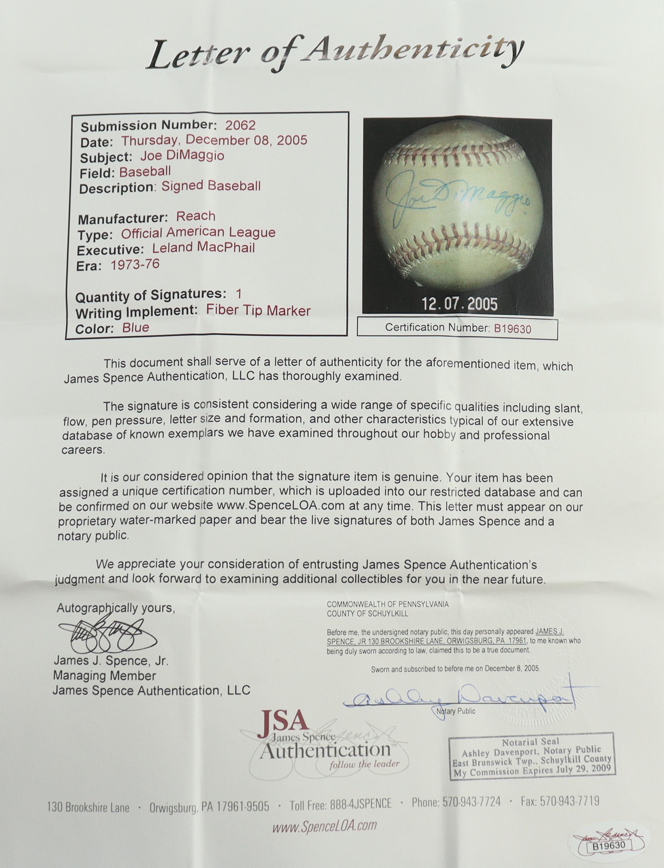 Joe DiMaggio Signed OAL Baseball In Display Case (JSA) at PristineAuction.com Joe DiMaggio Signed OAL Baseball In Display Case (JSA) at PristineAuction.com
