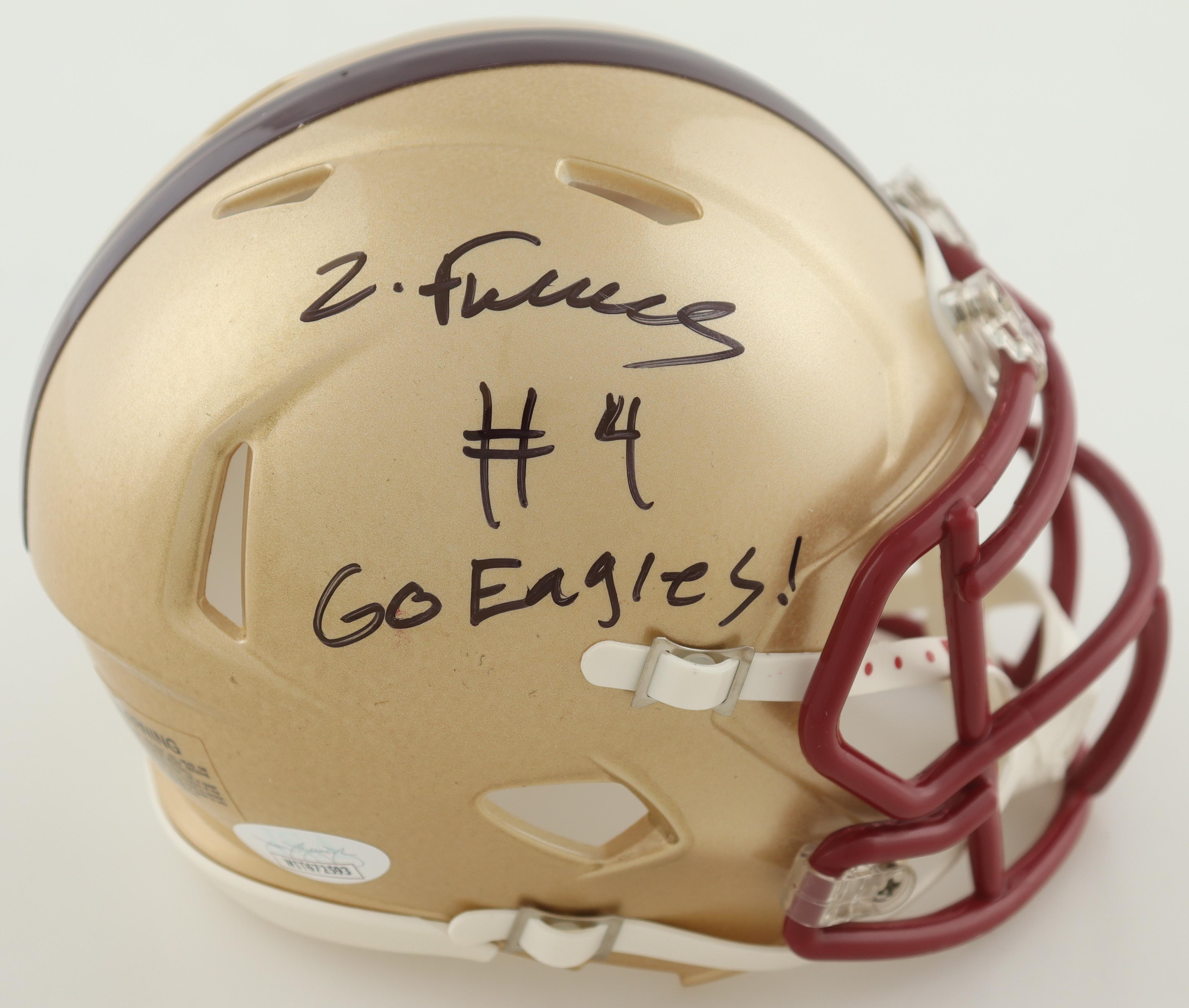 Zay Flowers Signed Boston College Eagles Speed Mini Helmet Inscribed "Go Eagles!" (JSA) at PristineAuction.com Zay Flowers Signed Boston College Eagles Speed Mini Helmet Inscribed "Go Eagles!" (JSA) at PristineAuction.com