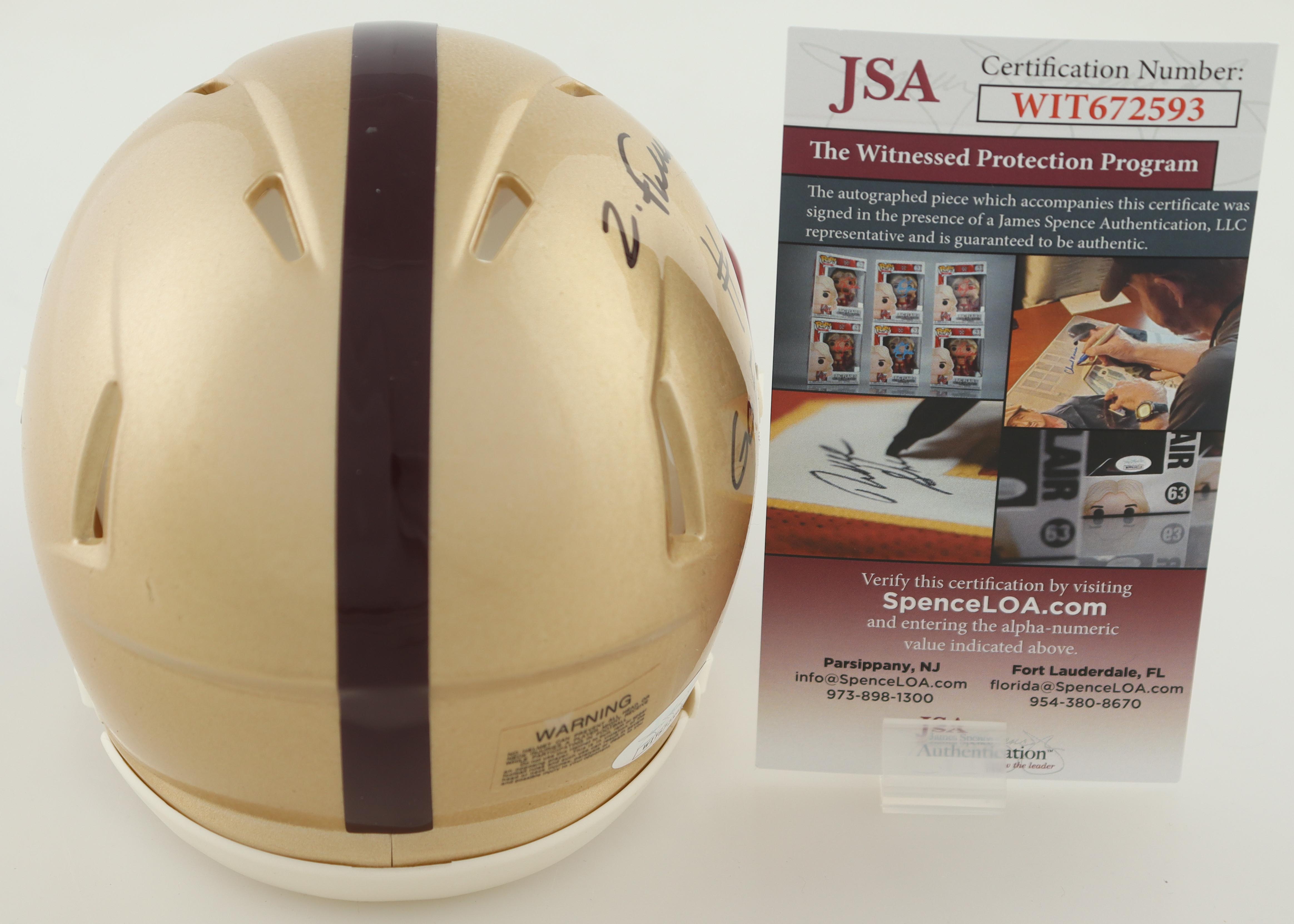 Zay Flowers Signed Boston College Eagles Speed Mini Helmet Inscribed "Go Eagles!" (JSA) at PristineAuction.com Zay Flowers Signed Boston College Eagles Speed Mini Helmet Inscribed "Go Eagles!" (JSA) at PristineAuction.com