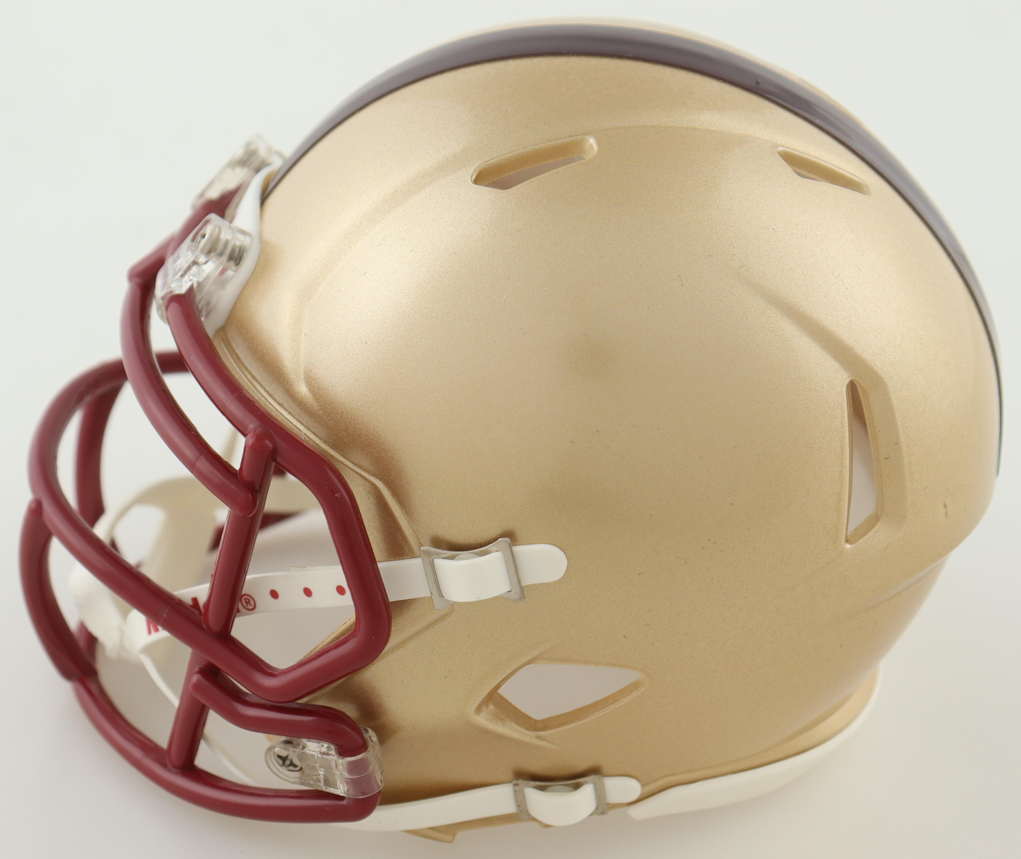 Zay Flowers Signed Boston College Eagles Speed Mini Helmet Inscribed "Go Eagles!" (JSA) at PristineAuction.com Zay Flowers Signed Boston College Eagles Speed Mini Helmet Inscribed "Go Eagles!" (JSA) at PristineAuction.com