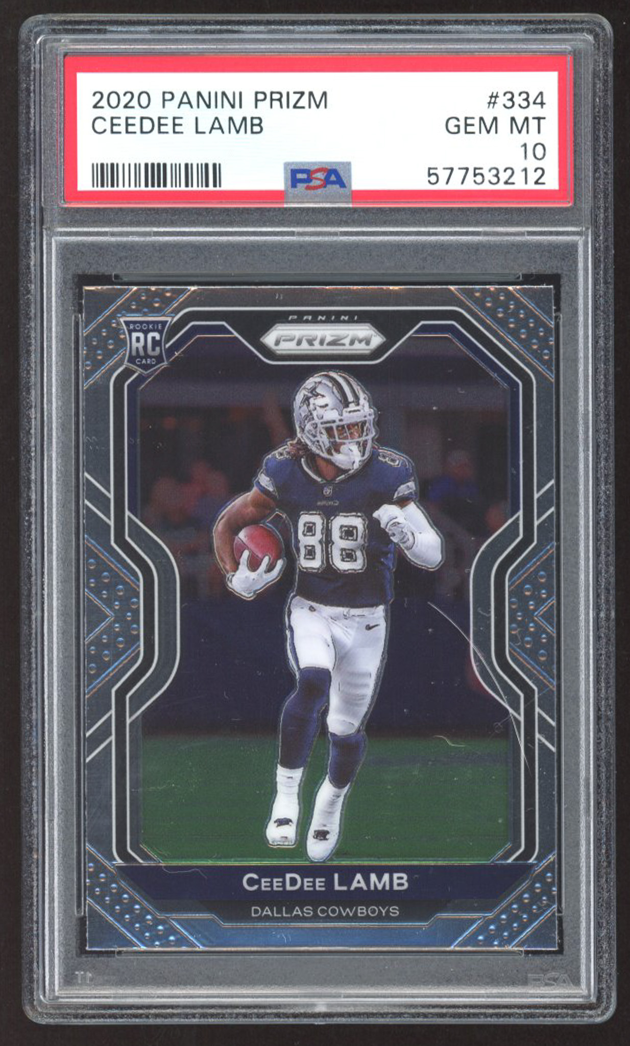 CeeDee Lamb 2020 Panini Prizm #334A RC (PSA 10) at PristineAuction.com CeeDee Lamb 2020 Panini Prizm #334A RC (PSA 10) at PristineAuction.com