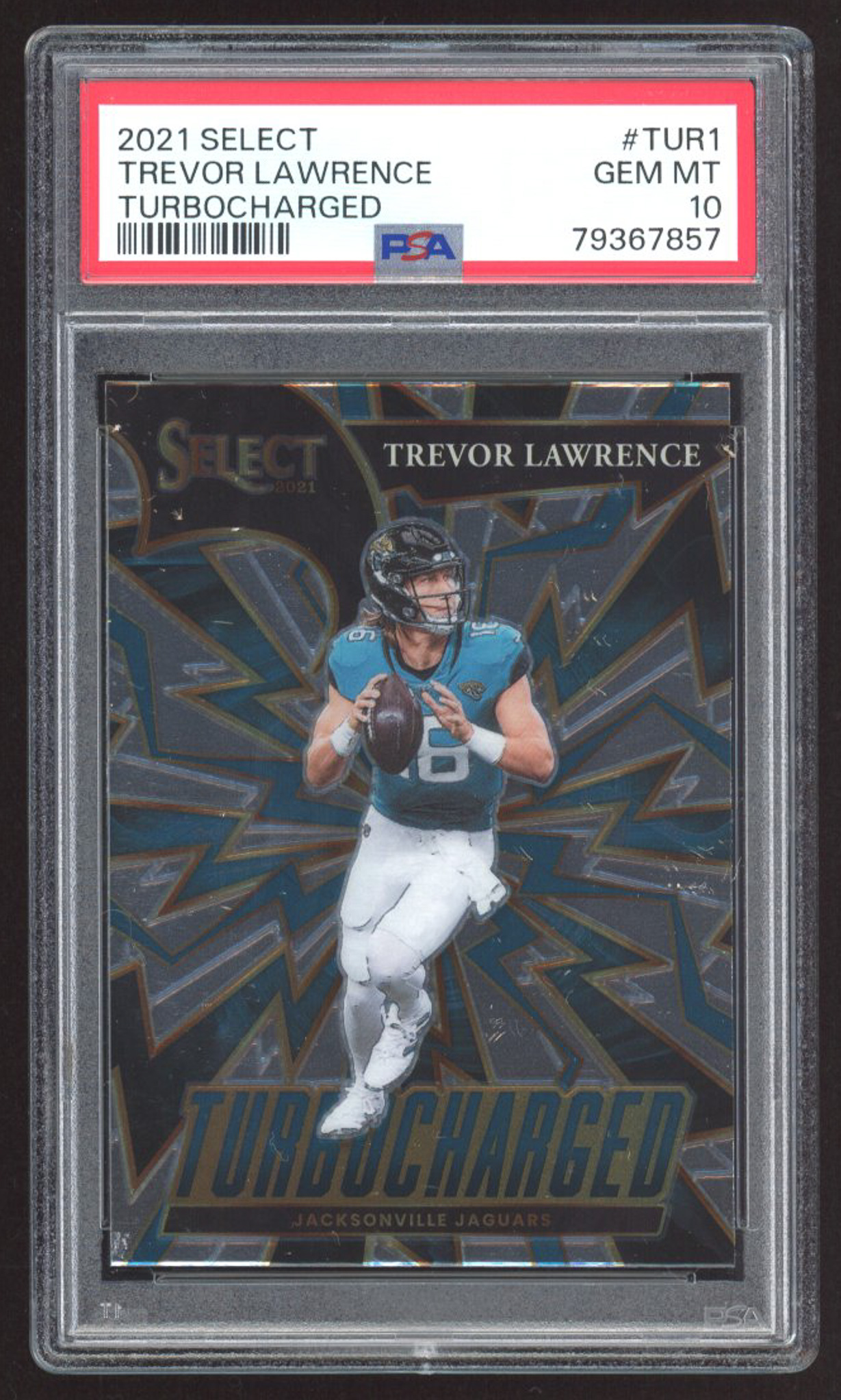 Trevor Lawrence 2021 Select Turbocharged #1 RC (PSA 10) at PristineAuction.com Trevor Lawrence 2021 Select Turbocharged #1 RC (PSA 10) at PristineAuction.com
