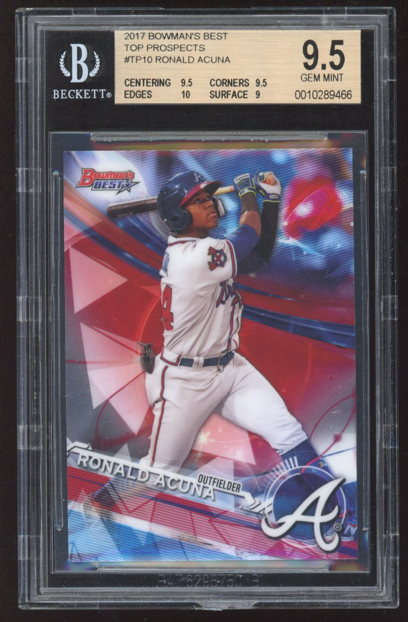 Ronald Acuna 2017 Bowman's Best Top Prospects #TP10 RC (BGS 9.5) at PristineAuction.com Ronald Acuna 2017 Bowman's Best Top Prospects #TP10 RC (BGS 9.5) at PristineAuction.com
