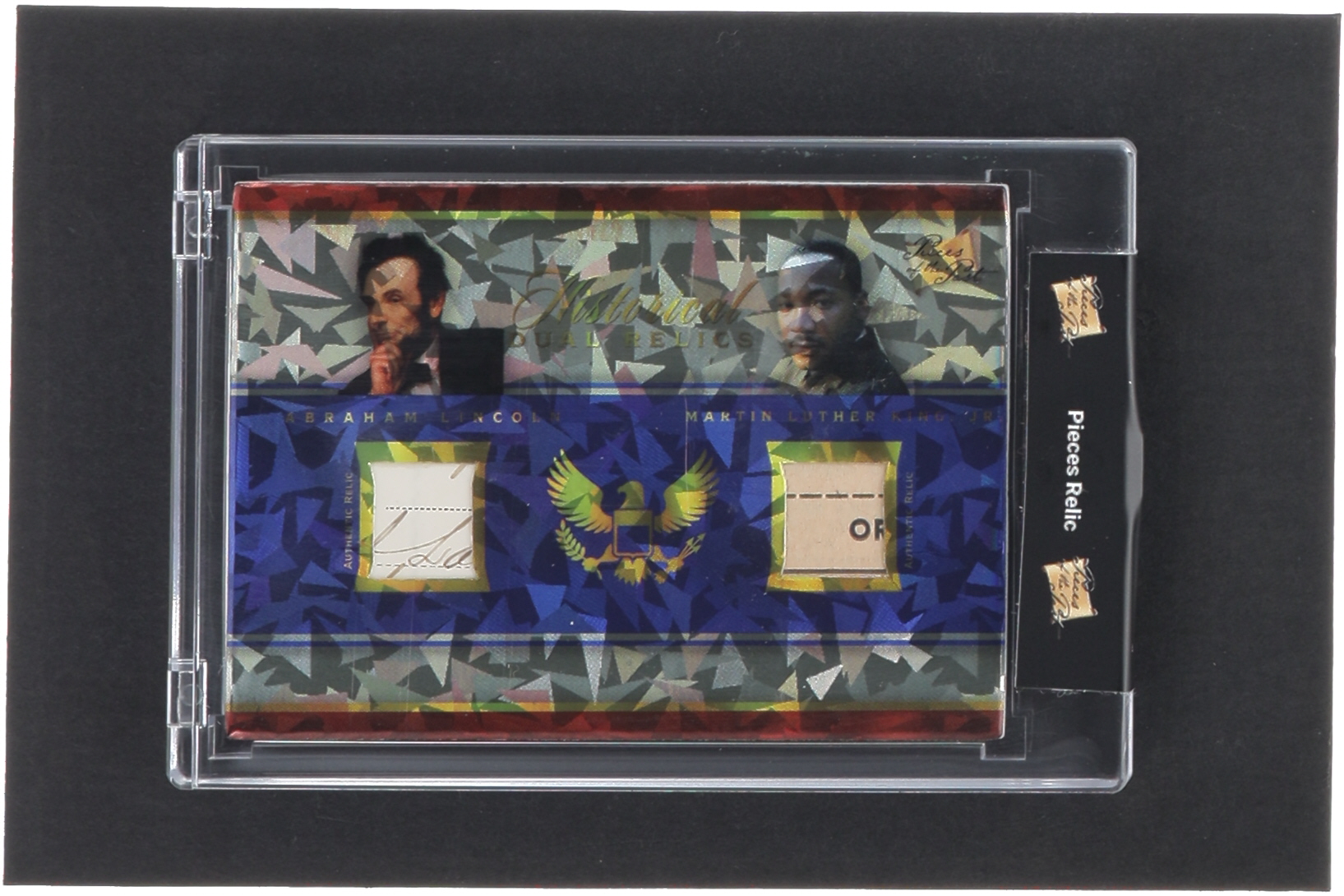 Abraham Lincoln / Martin Luther King Jr. 2022 Pieces of the Past Historical Dual Relics #104 at PristineAuction.com Abraham Lincoln / Martin Luther King Jr. 2022 Pieces of the Past Historical Dual Relics #104 at PristineAuction.com