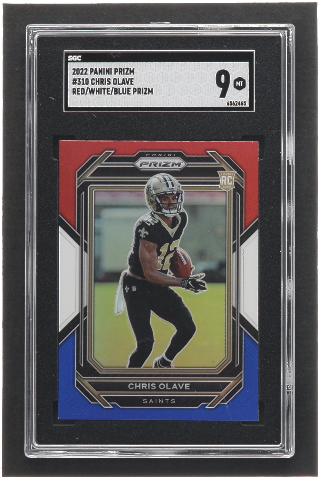 Chris Olave 2022 Panini Prizm Prizms Red White and Blue #310 RC (SGC 9) at PristineAuction.com Chris Olave 2022 Panini Prizm Prizms Red White and Blue #310 RC (SGC 9) at PristineAuction.com