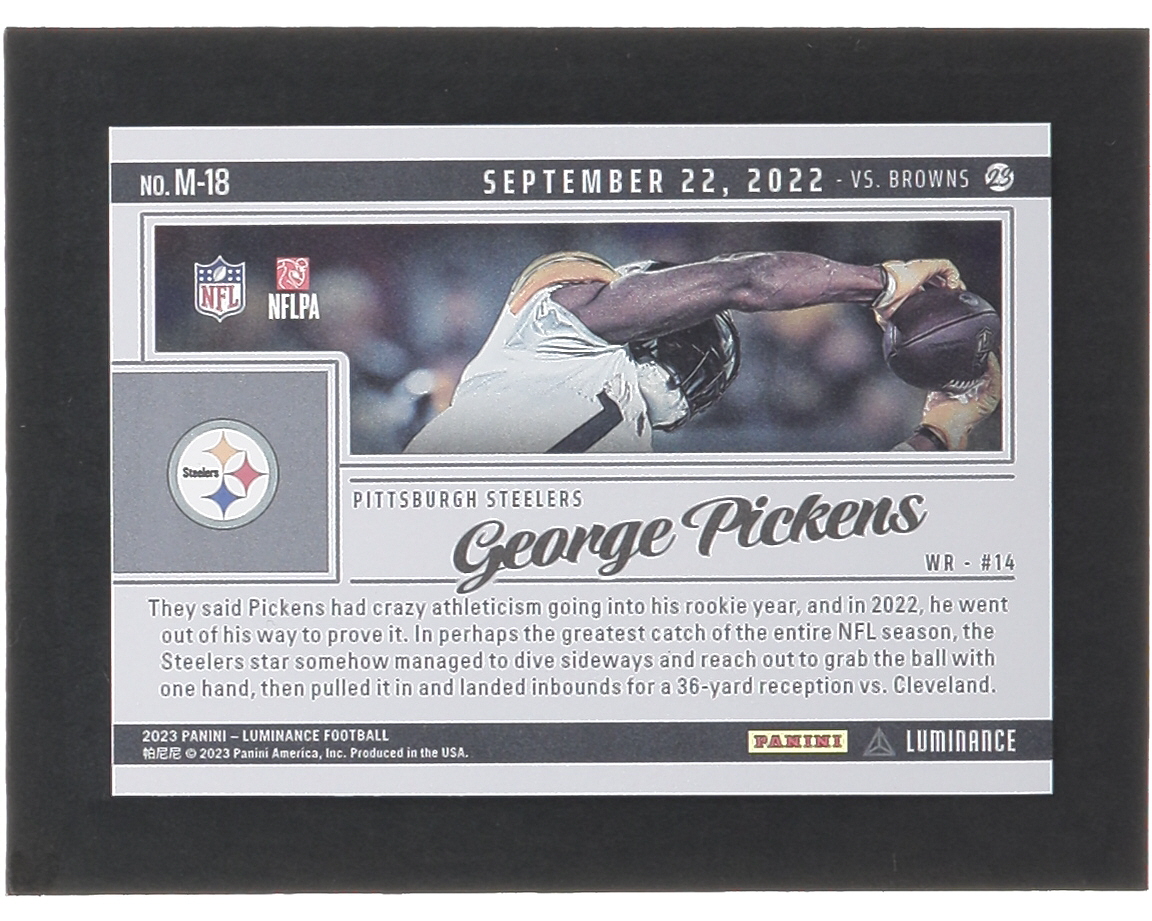 George Pickens 2023 Panini Luminance Moments #18 at PristineAuction.com George Pickens 2023 Panini Luminance Moments #18 at PristineAuction.com