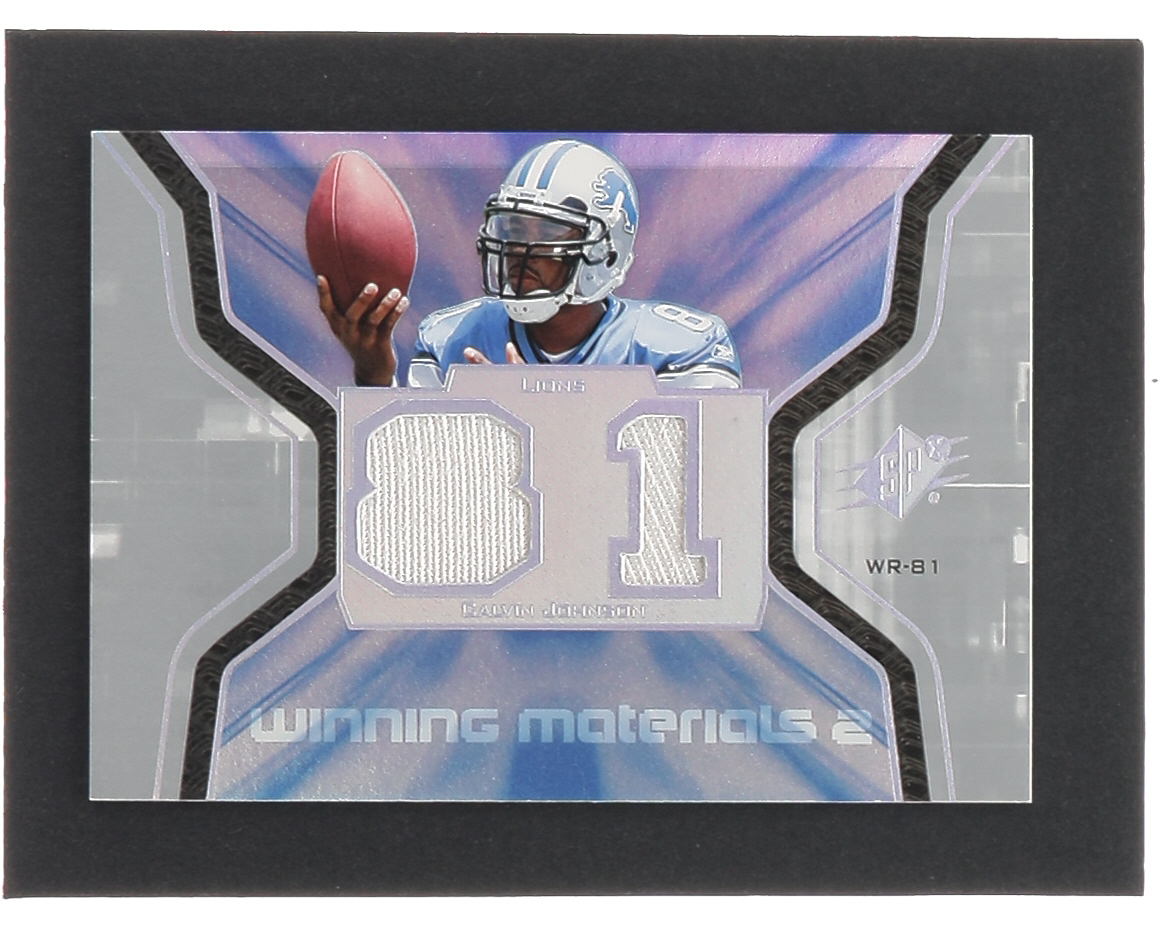 Calvin Johnson 2007 SPx Winning Materials Jersey Number Dual #WMCJ RC at PristineAuction.com Calvin Johnson 2007 SPx Winning Materials Jersey Number Dual #WMCJ RC at PristineAuction.com
