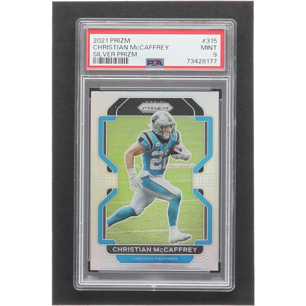 Christian McCaffrey 2021 Panini Prizm Prizms Silver #315 (PSA 9