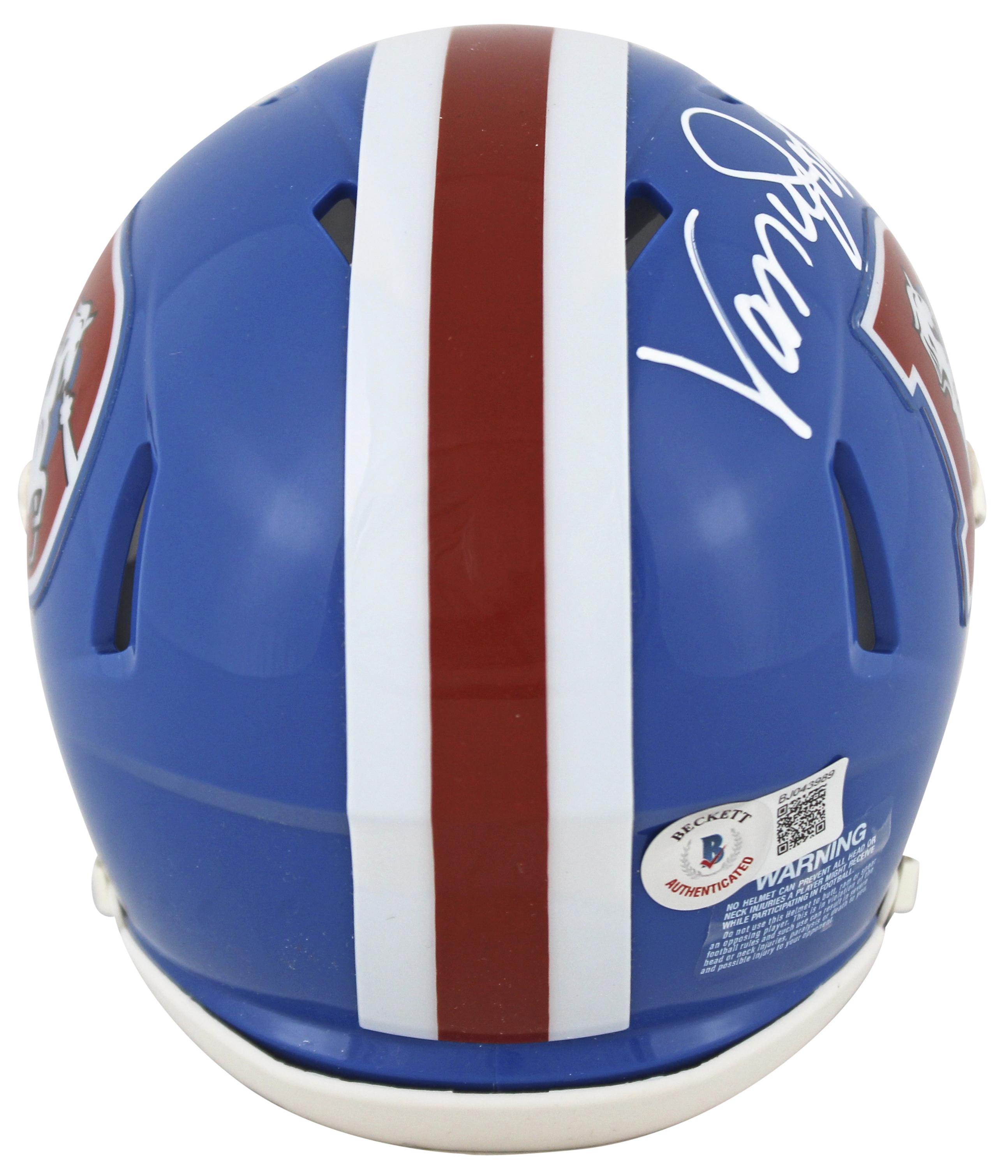 Vance Johnson Signed Broncos Throwback Speed Mini Helmet (Beckett) at PristineAuction.com Vance Johnson Signed Broncos Throwback Speed Mini Helmet (Beckett) at PristineAuction.com