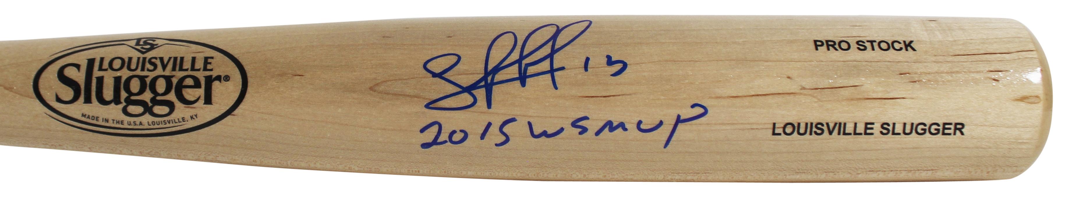 Salvador Perez Signed Louisville Slugger Baseball Bat Inscribed "2015 WS MVP" (Beckett) at PristineAuction.com Salvador Perez Signed Louisville Slugger Baseball Bat Inscribed "2015 WS MVP" (Beckett) at PristineAuction.com