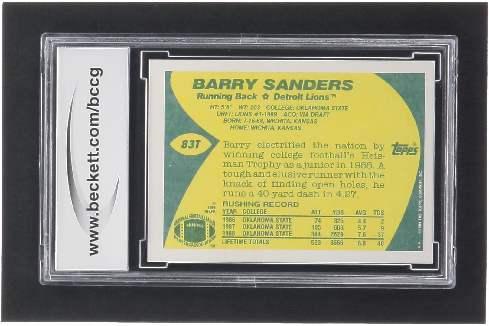 Barry Sanders 1989 Topps Traded #83T RC (BCCG 9) at PristineAuction.com Barry Sanders 1989 Topps Traded #83T RC (BCCG 9) at PristineAuction.com
