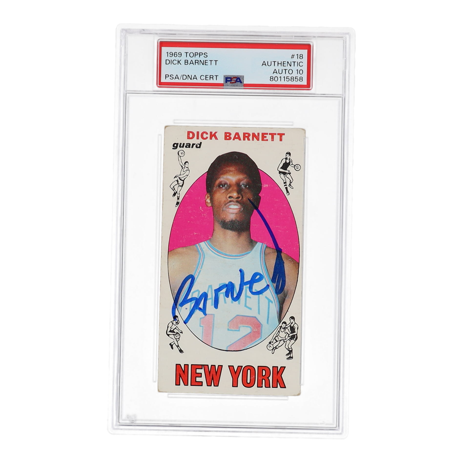 Dick Barnett Signed 1969-70 Topps #18 RC (PSA | Auto Grade 10) at PristineAuction.com Dick Barnett Signed 1969-70 Topps #18 RC (PSA | Auto Grade 10) at PristineAuction.com