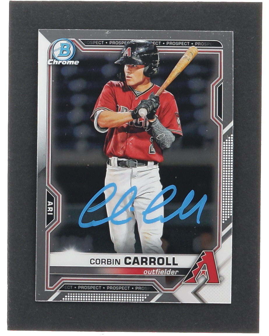 Corbin Carroll Signed 2021 Bowman Chrome Prospects #BCP142 (Beckett) at PristineAuction.com Corbin Carroll Signed 2021 Bowman Chrome Prospects #BCP142 (Beckett) at PristineAuction.com