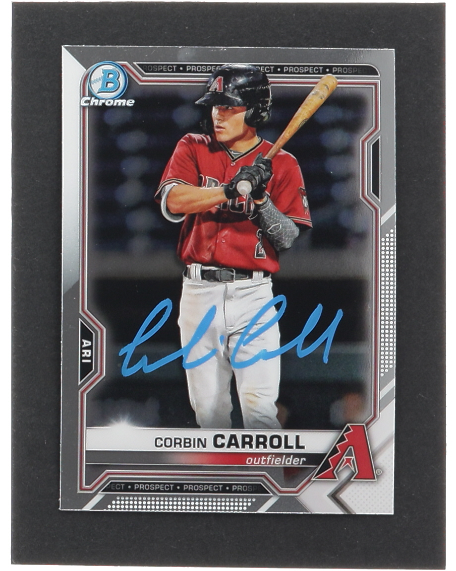 Corbin Carroll Signed 2021 Bowman Chrome Prospects #BCP142 (Beckett) at PristineAuction.com Corbin Carroll Signed 2021 Bowman Chrome Prospects #BCP142 (Beckett) at PristineAuction.com