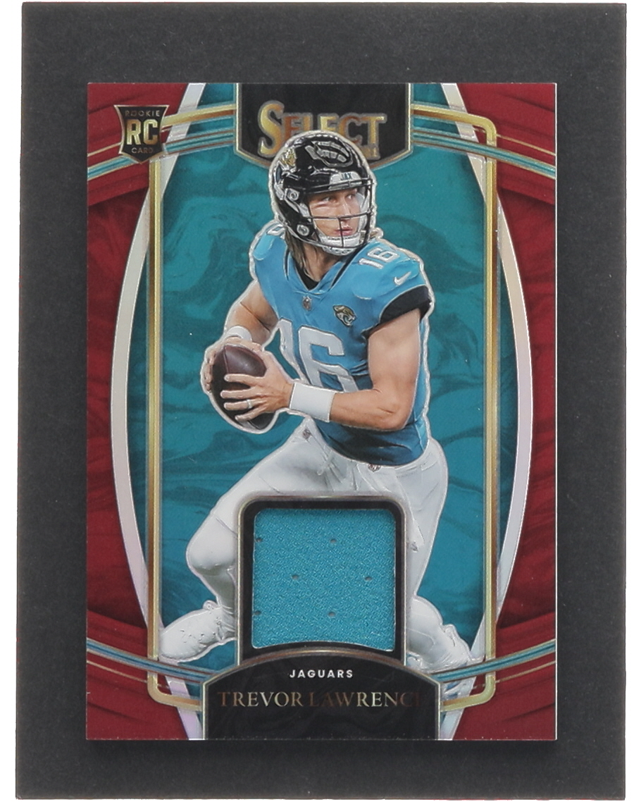 Trevor Lawrence 2021 Select Rookie Swatches Prizm Red #1 RC at PristineAuction.com Trevor Lawrence 2021 Select Rookie Swatches Prizm Red #1 RC at PristineAuction.com