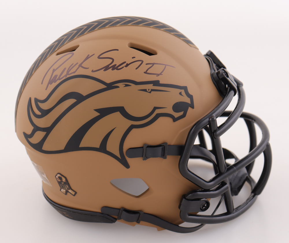 Patrick Surtain II Signed Broncos Salute To Service Speed Mini Helmet (JSA) at PristineAuction.com Patrick Surtain II Signed Broncos Salute To Service Speed Mini Helmet (JSA) at PristineAuction.com