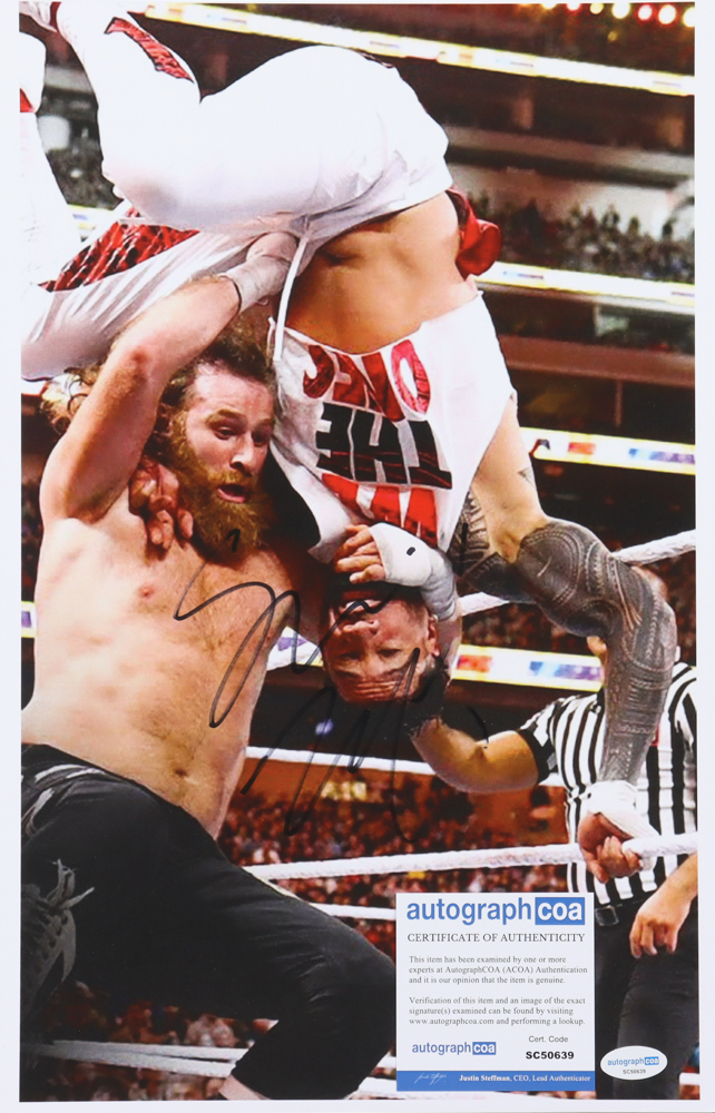 WWE Sami Zayn Signed 11x17 WWE Photo (ACOA) | Pristine Auction