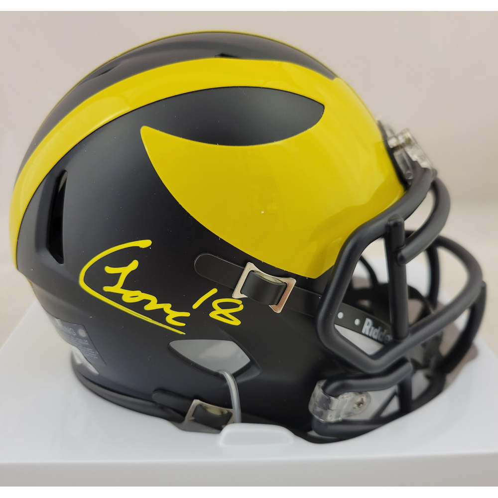 Colston Loveland Signed Michigan Wolverines Speed Mini Helmet (Beckett