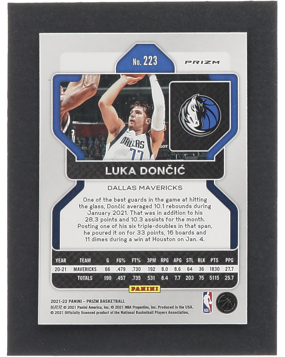 Luka Doncic 2021-22 Panini Prizm Prizms Silver #223 at PristineAuction.com Luka Doncic 2021-22 Panini Prizm Prizms Silver #223 at PristineAuction.com