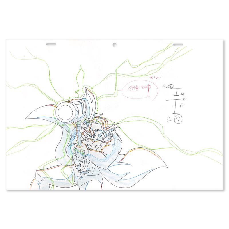 Marvel Comics "Captain America" 14x10 Original Production Drawing on Animation Paper at PristineAuction.com Marvel Comics "Captain America" 14x10 Original Production Drawing on Animation Paper at PristineAuction.com