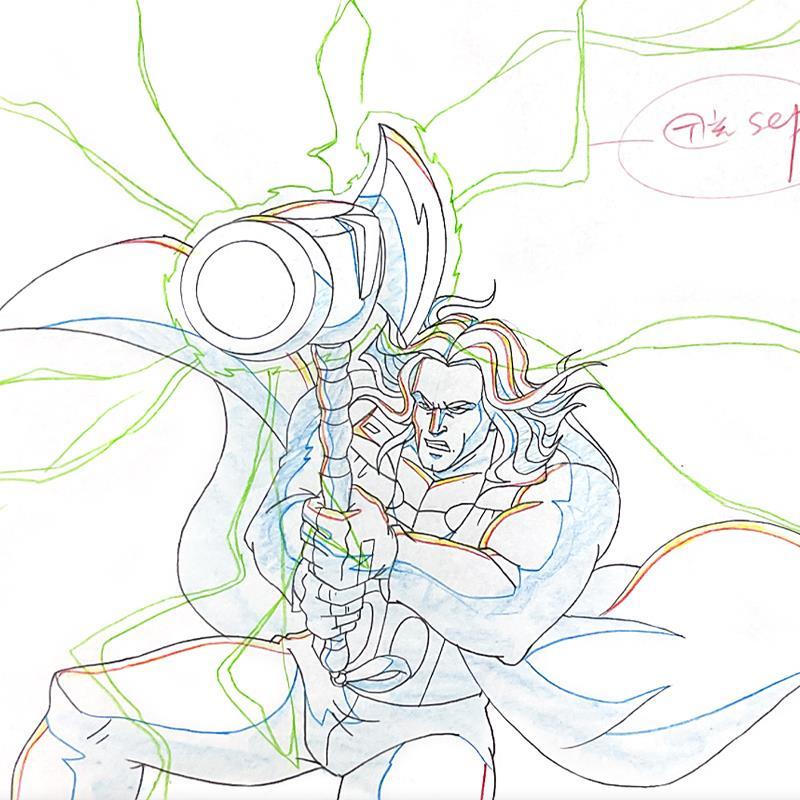 Marvel Comics "Captain America" 14x10 Original Production Drawing on Animation Paper at PristineAuction.com Marvel Comics "Captain America" 14x10 Original Production Drawing on Animation Paper at PristineAuction.com