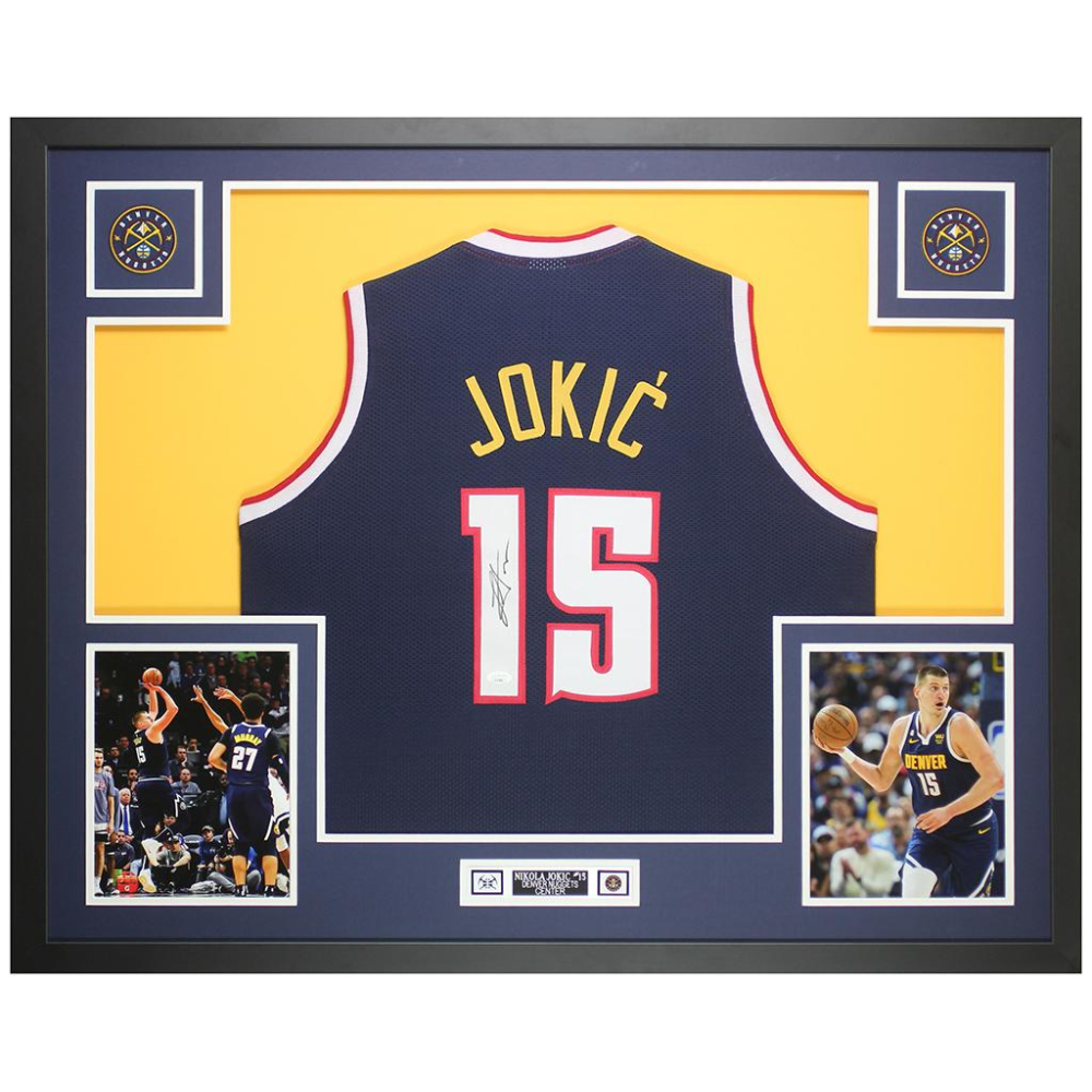 Nikola Jokic Signed Custom Framed Jersey Display (JSA) Pristine Auction