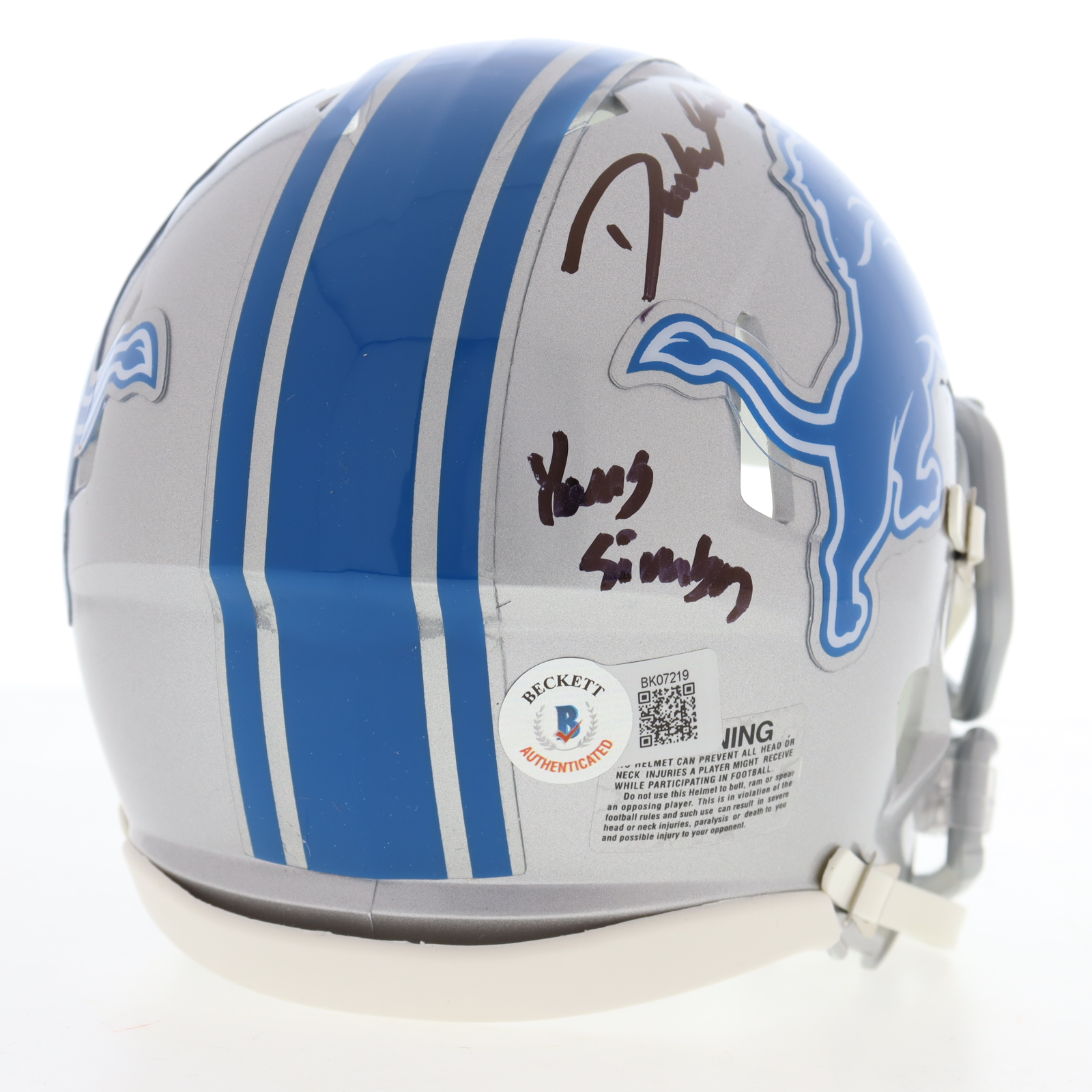 D'Andre Swift Signed Lions Speed Mini Helmet Inscribed "New Lion King" & "Young Simba" (Beckett) at PristineAuction.com D'Andre Swift Signed Lions Speed Mini Helmet Inscribed "New Lion King" & "Young Simba" (Beckett) at PristineAuction.com