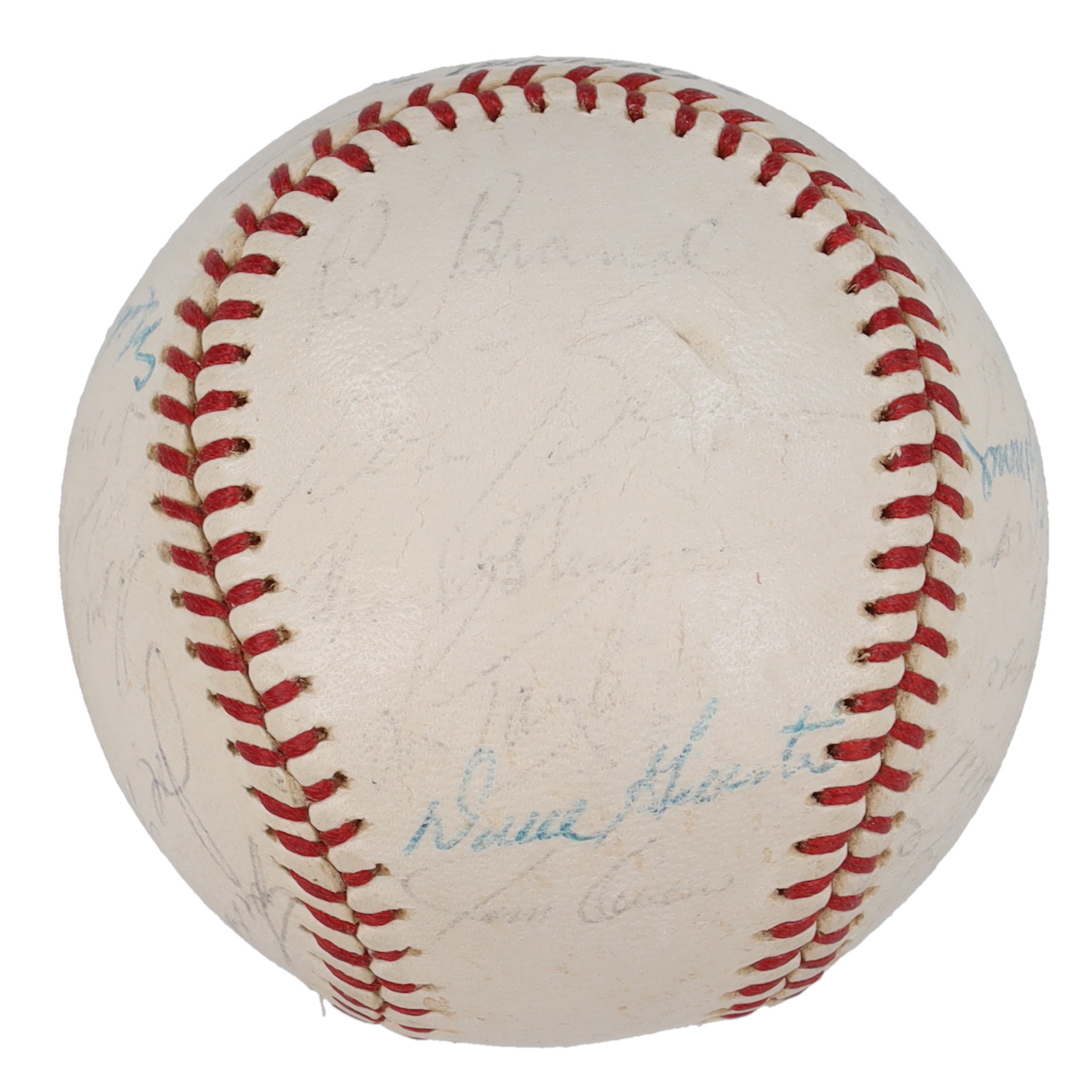 1965 Astros ONL Baseball Team-Signed by (27) with Nelson Fox, Joe Morgan, Walt Bond, Mike Cuellar, Rusty Staub (Beckett) at PristineAuction.com 1965 Astros ONL Baseball Team-Signed by (27) with Nelson Fox, Joe Morgan, Walt Bond, Mike Cuellar, Rusty Staub (Beckett) at PristineAuction.com