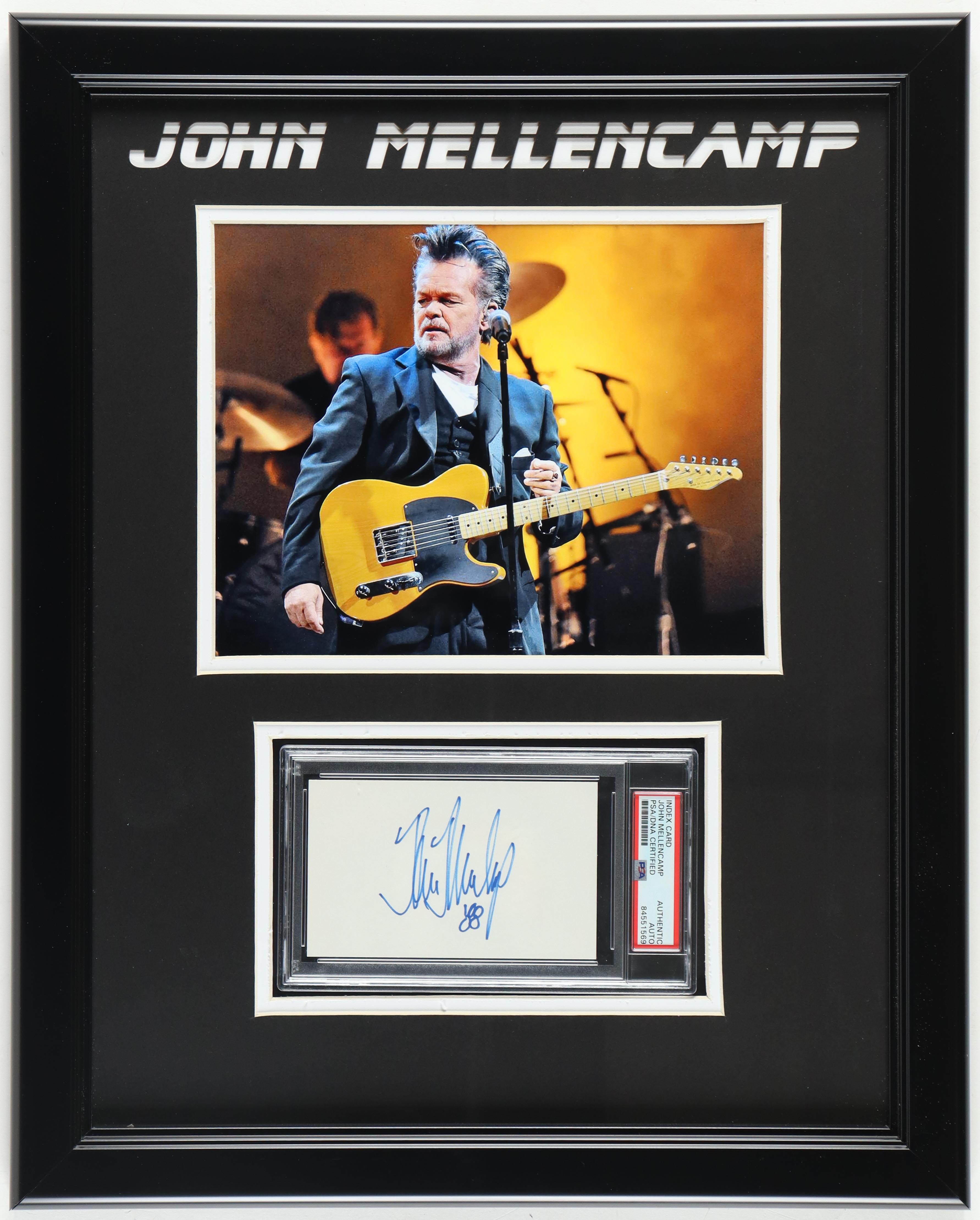 John Mellencamp Signed Custom Framed Cut Display Inscribed "88" (PSA) at PristineAuction.com John Mellencamp Signed Custom Framed Cut Display Inscribed "88" (PSA) at PristineAuction.com