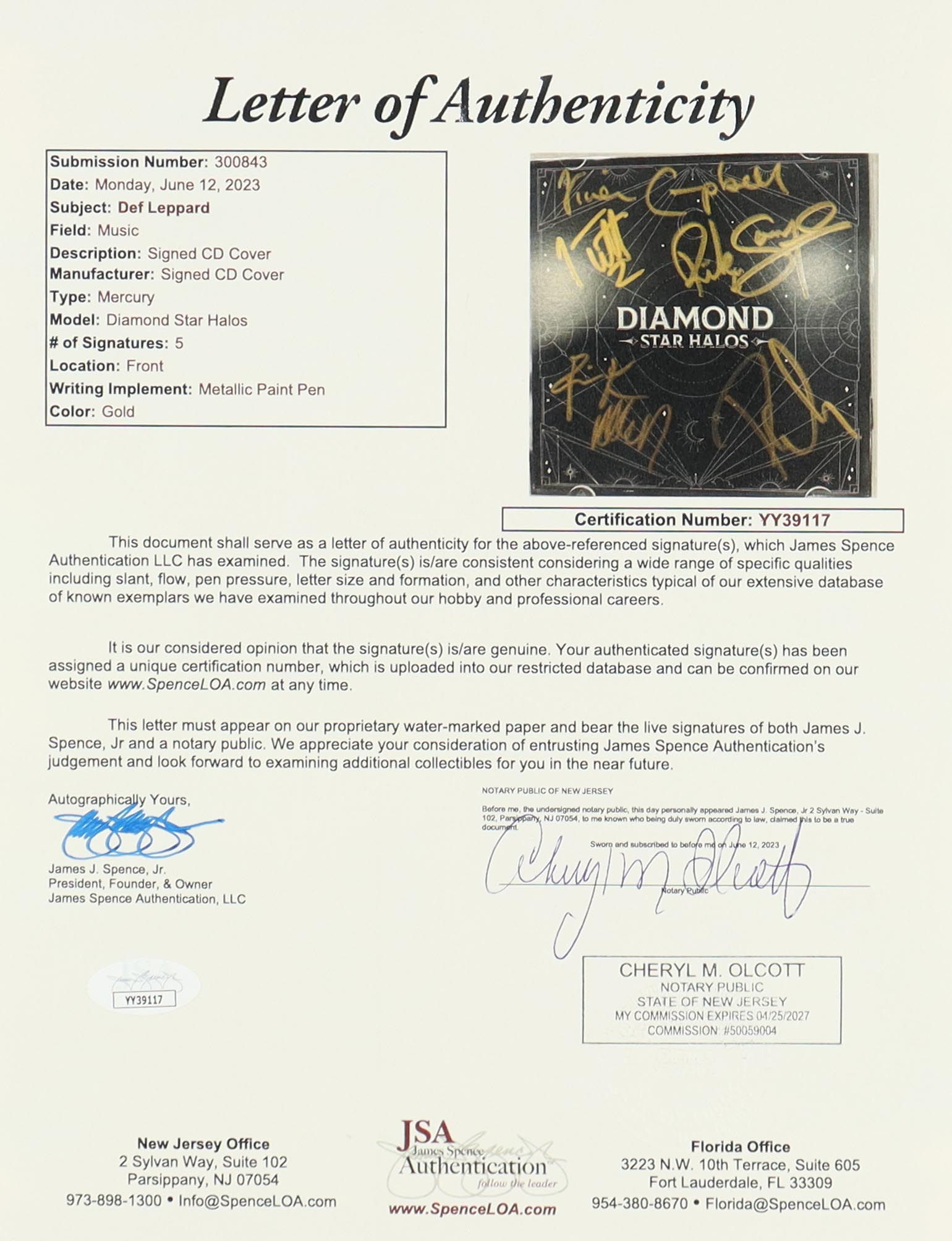 Def Leppard "Diamond Star Halos and Drastic Symphonies" Custom Framed CD Booklet & Disc Display Signed By (5) With Vivian Campbell, Phil Collen, Rick Allen, Joe Elliot (JSA) at PristineAuction.com Def Leppard "Diamond Star Halos and Drastic Symphonies" Custom Framed CD Booklet & Disc Display Signed By (5) With Vivian Campbell, Phil Collen, Rick Allen, Joe Elliot (JSA) at PristineAuction.com