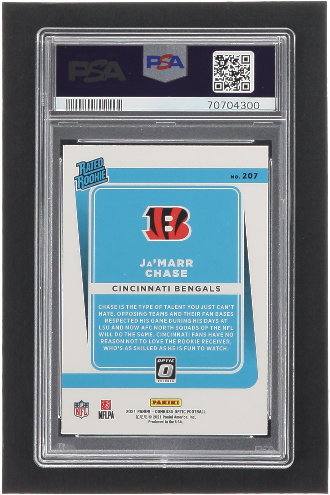 Ja'Marr Chase 2021 Donruss Optic #207 RR RC (PSA 9) at PristineAuction.com Ja'Marr Chase 2021 Donruss Optic #207 RR RC (PSA 9) at PristineAuction.com