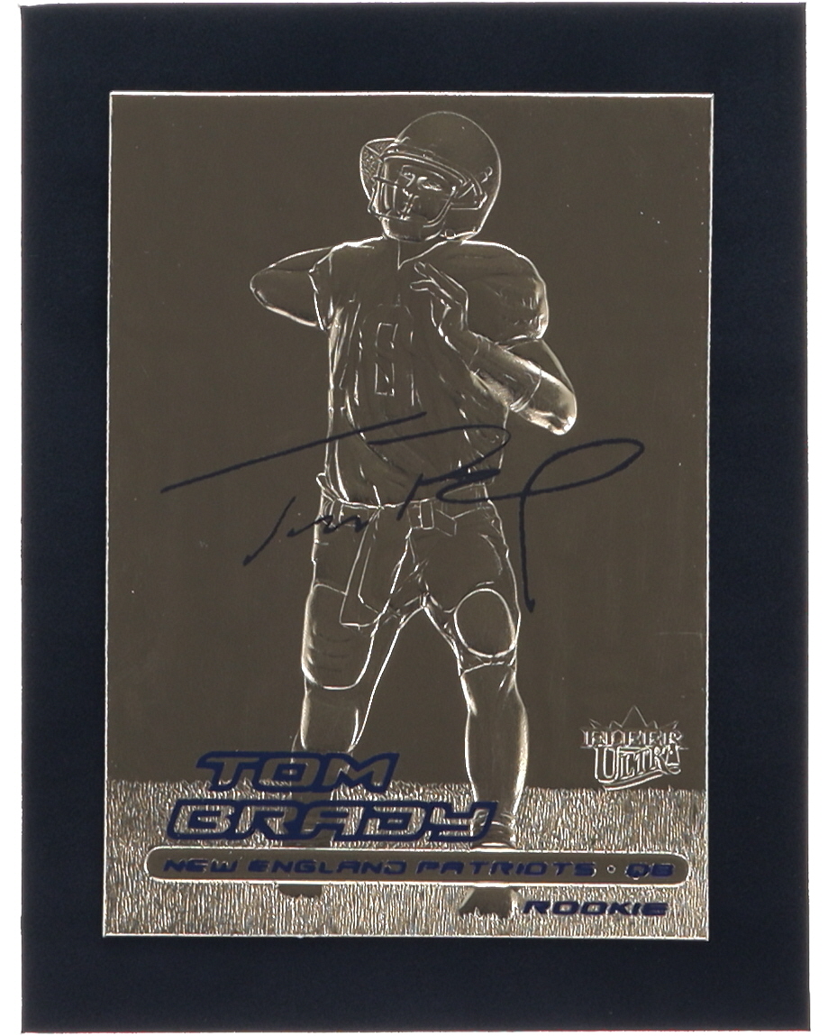 Tom Brady 2000 Fleer Ultra 23Kt Gold Blue Metallic Signature Series RC at PristineAuction.com Tom Brady 2000 Fleer Ultra 23Kt Gold Blue Metallic Signature Series RC at PristineAuction.com