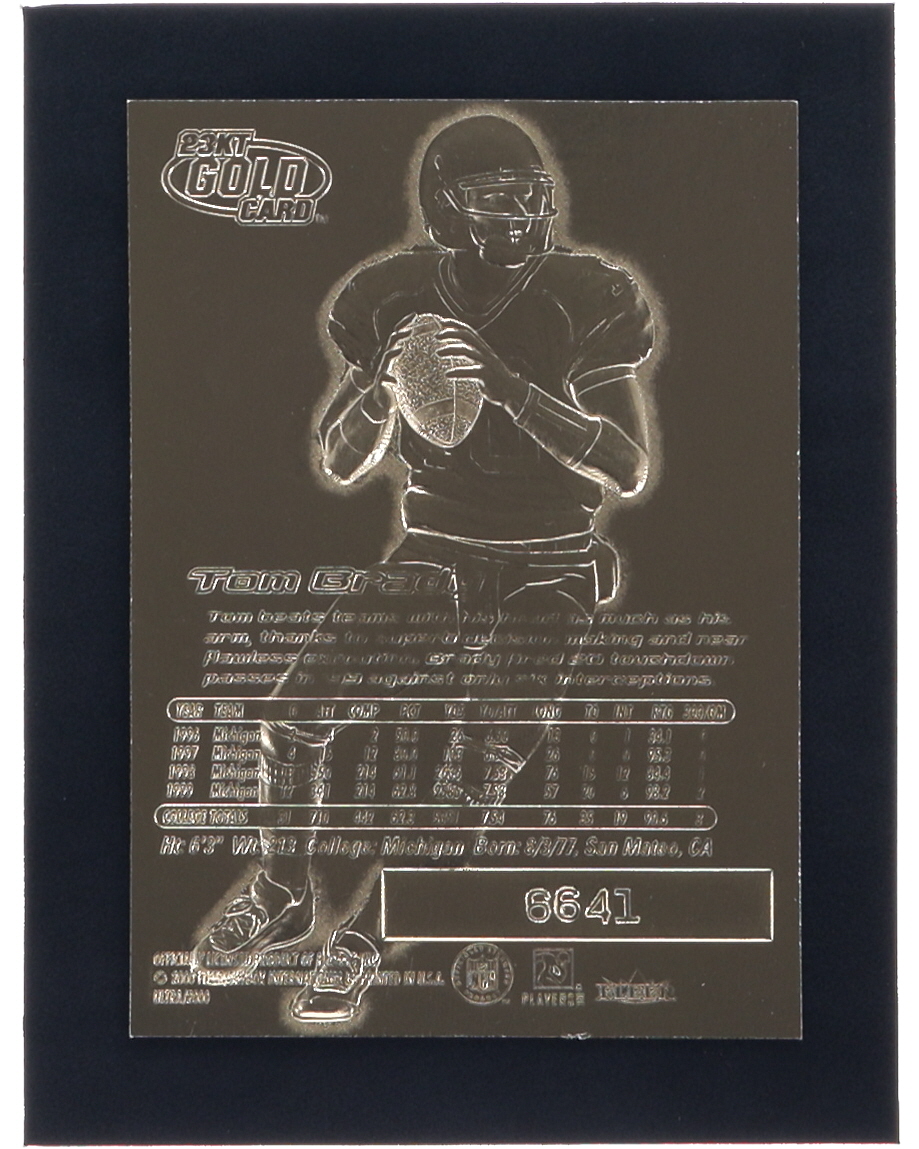 Tom Brady 2000 Fleer Ultra 23Kt Gold Blue Metallic Signature Series RC at PristineAuction.com Tom Brady 2000 Fleer Ultra 23Kt Gold Blue Metallic Signature Series RC at PristineAuction.com