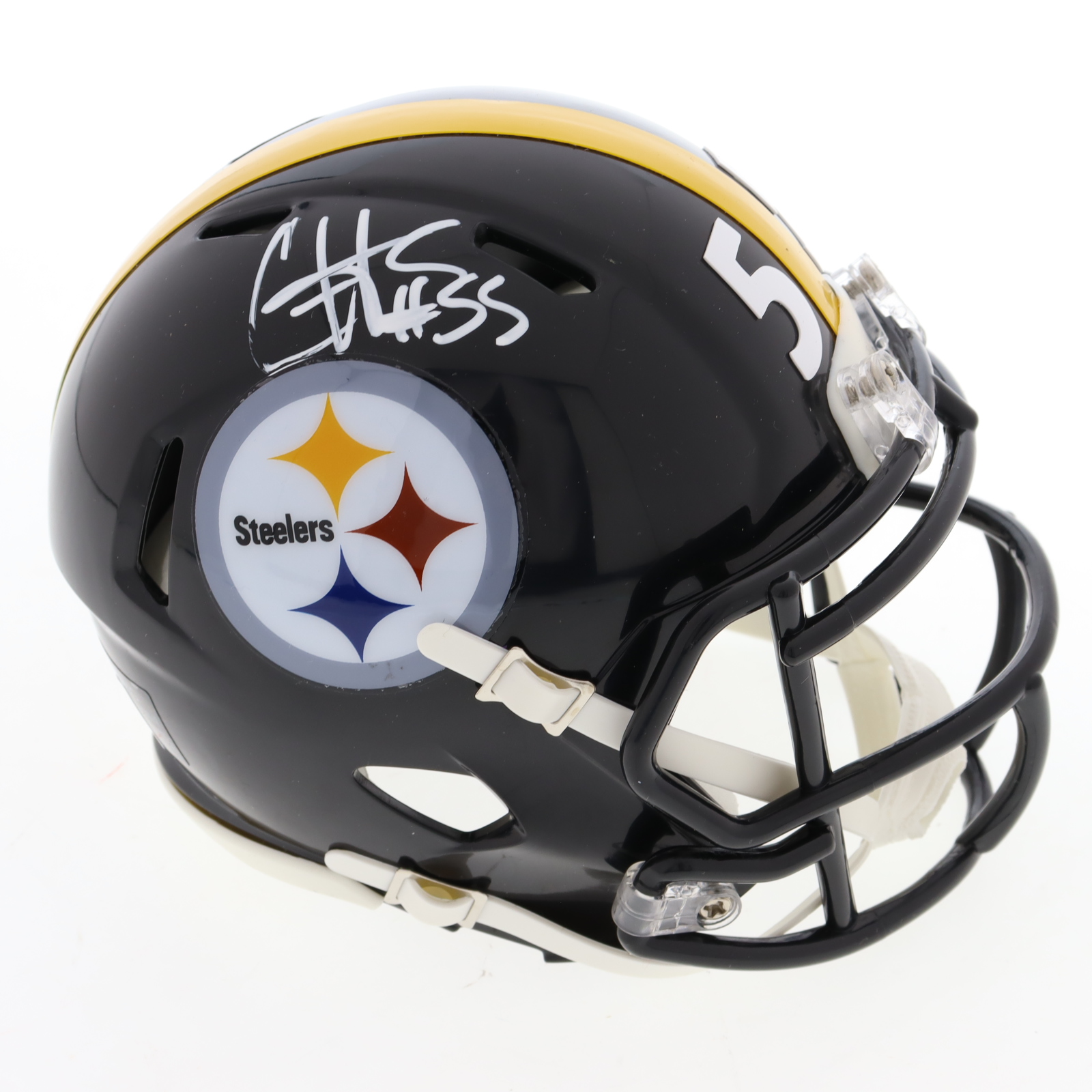 Cole Holcomb Signed Steelers Speed Mini Helmet (TSE) at PristineAuction.com Cole Holcomb Signed Steelers Speed Mini Helmet (TSE) at PristineAuction.com