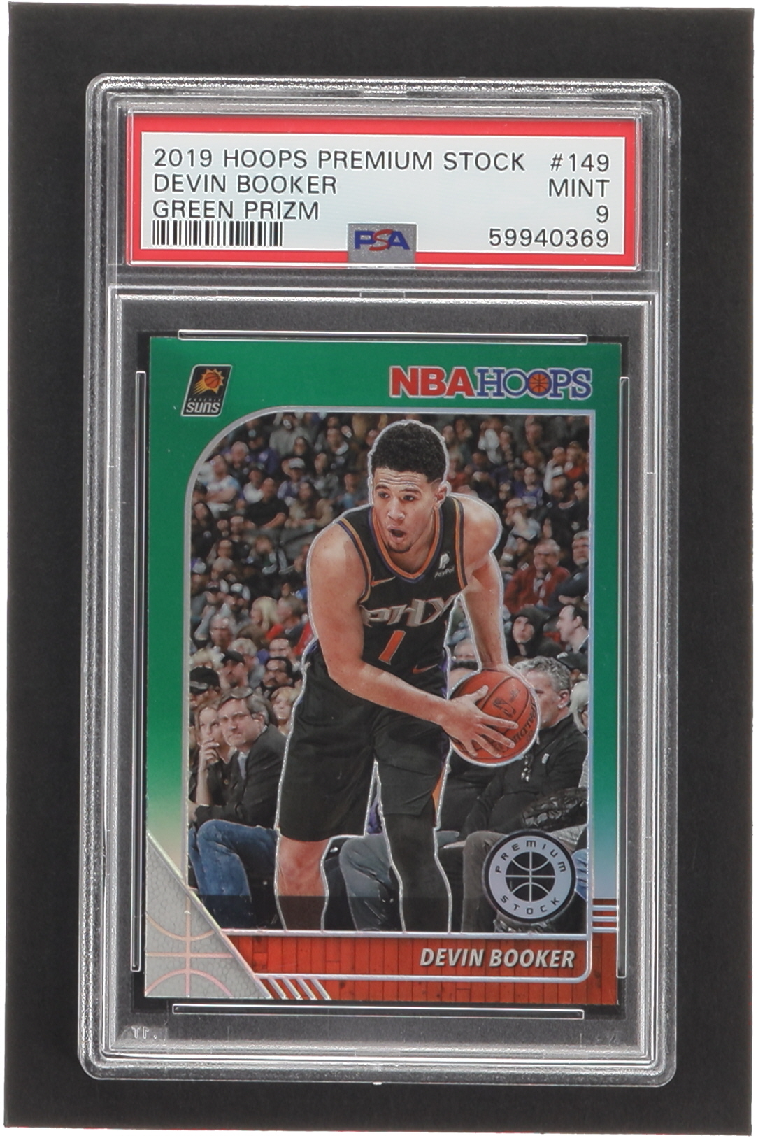 Devin Booker 2019-20 Hoops Premium Stock Prizms Green #149 (PSA 9) at PristineAuction.com Devin Booker 2019-20 Hoops Premium Stock Prizms Green #149 (PSA 9) at PristineAuction.com