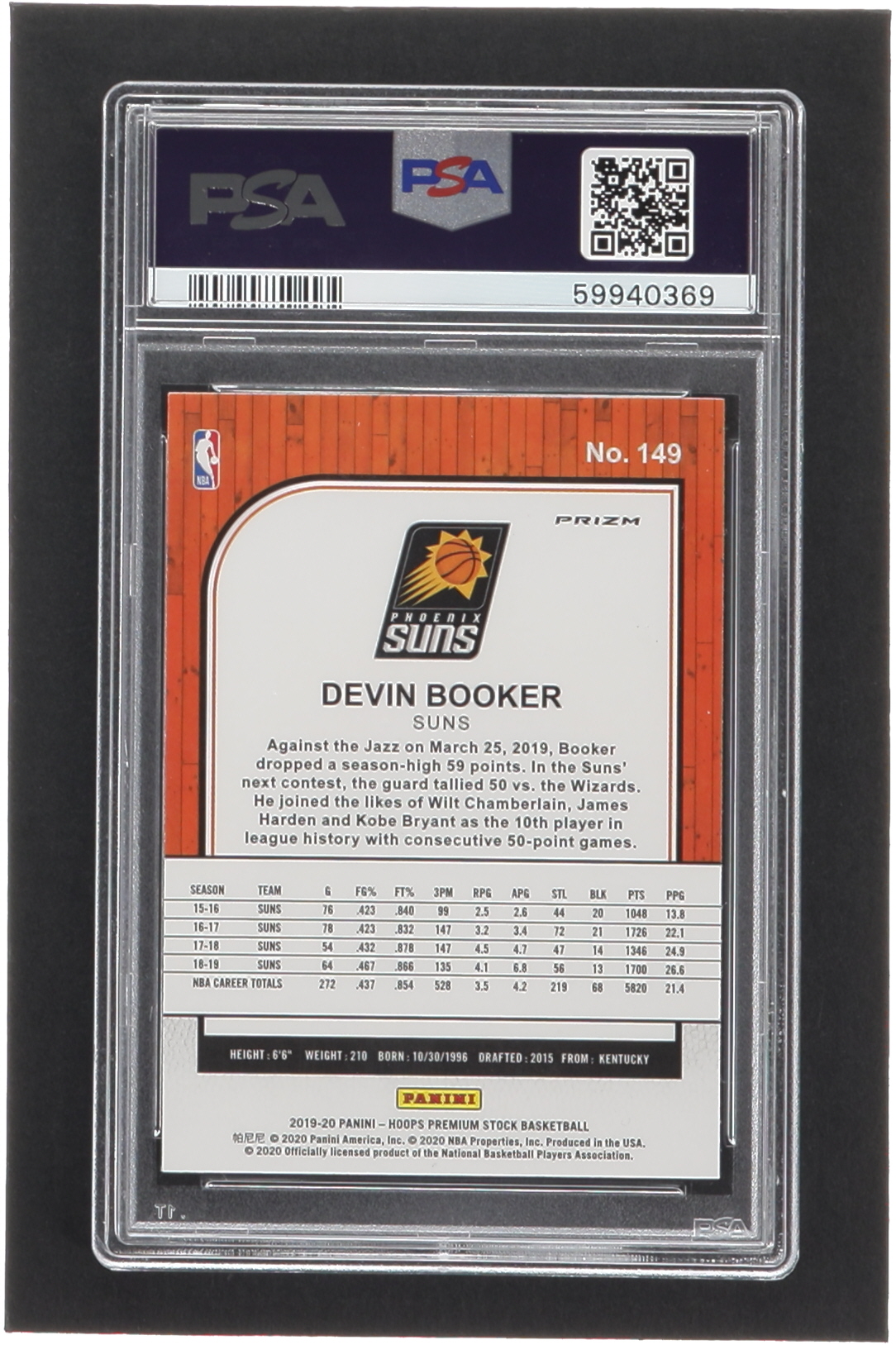 Devin Booker 2019-20 Hoops Premium Stock Prizms Green #149 (PSA 9) at PristineAuction.com Devin Booker 2019-20 Hoops Premium Stock Prizms Green #149 (PSA 9) at PristineAuction.com