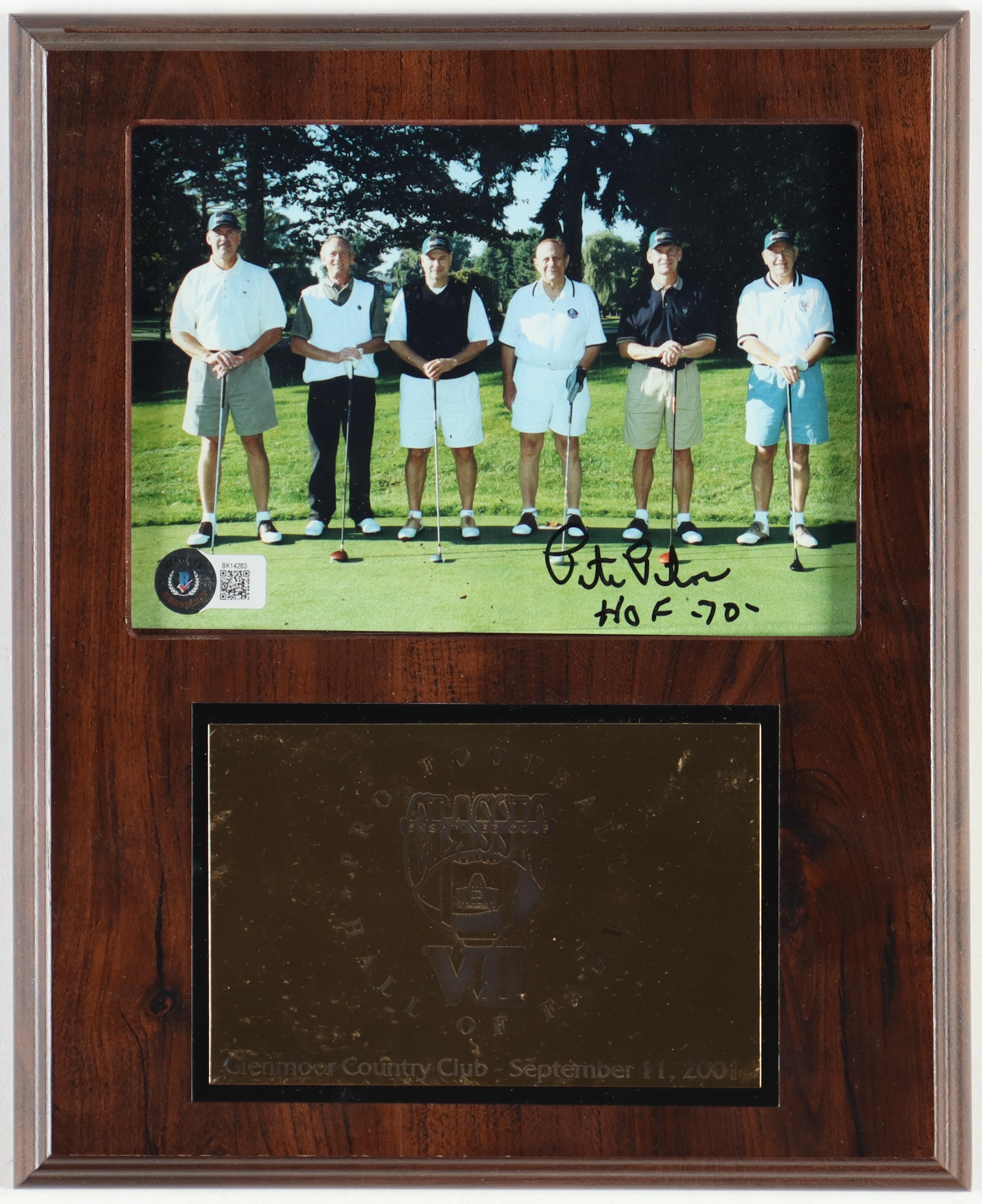 Pete Pihos Signed "Pro Football Hall Of Fame" Photo Plaque Inscribed "HOF 70" (Beckett) at PristineAuction.com Pete Pihos Signed "Pro Football Hall Of Fame" Photo Plaque Inscribed "HOF 70" (Beckett) at PristineAuction.com