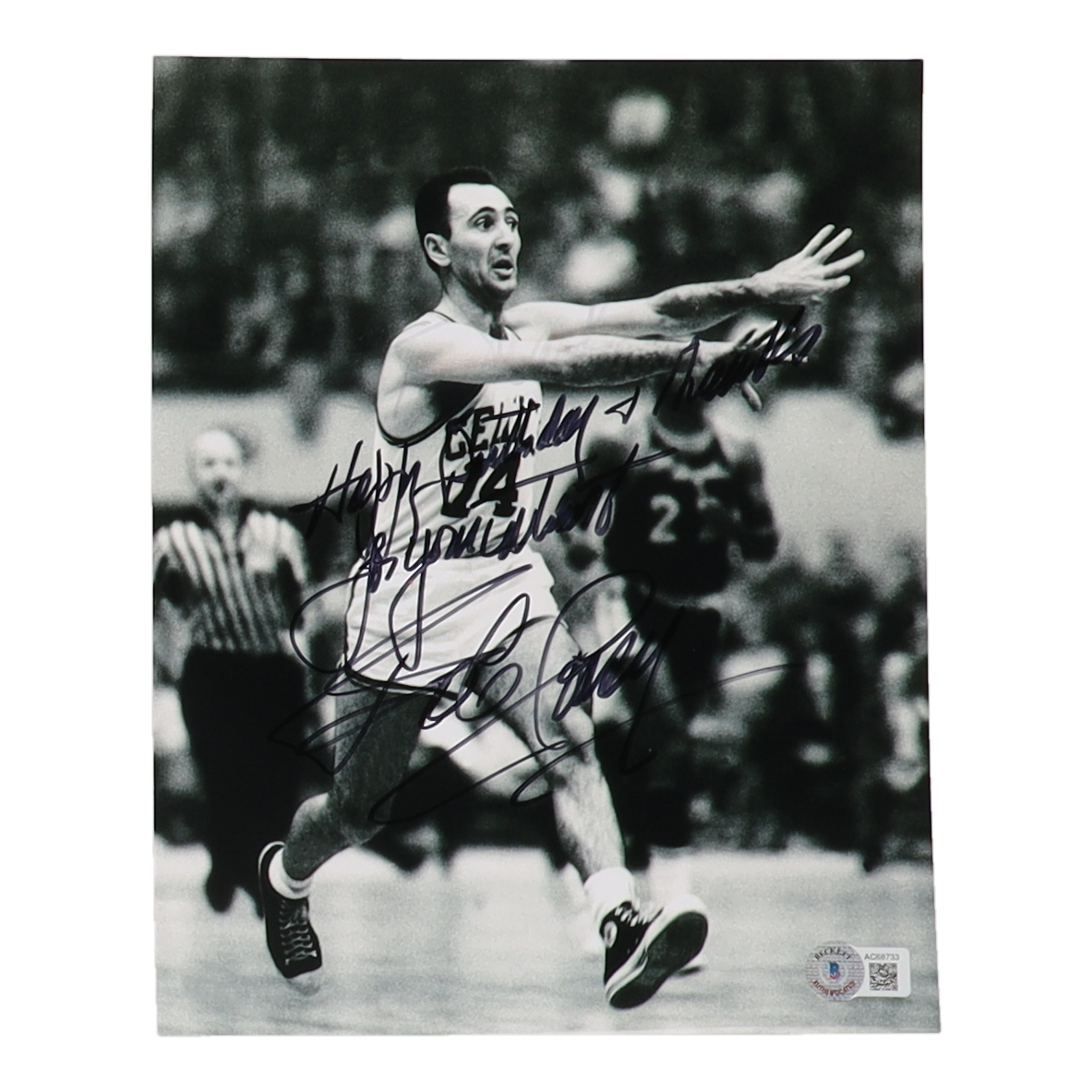 Bob Cousy Signed Celtics 8x10 Photo Inscribed "Happy Birthday" & "Thanks for Your Interest" (Beckett) at PristineAuction.com Bob Cousy Signed Celtics 8x10 Photo Inscribed "Happy Birthday" & "Thanks for Your Interest" (Beckett) at PristineAuction.com