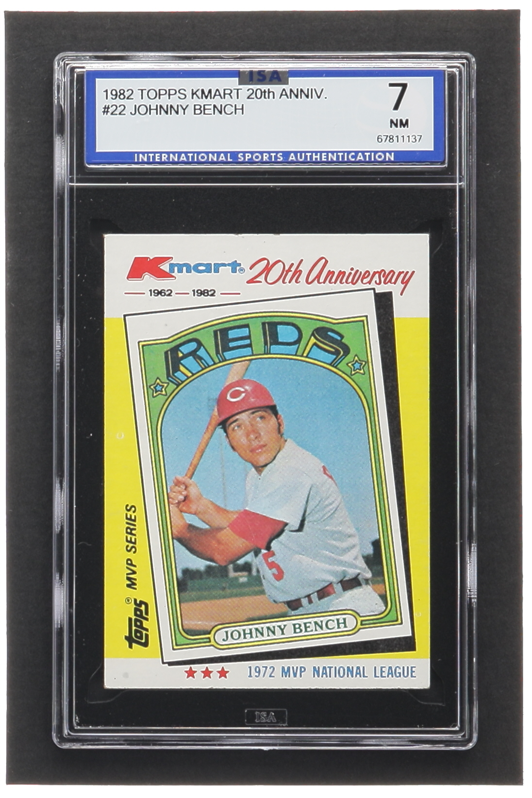 Johnny Bench 1982 K-Mart #22 / 72NL (ISA 7) at PristineAuction.com Johnny Bench 1982 K-Mart #22 / 72NL (ISA 7) at PristineAuction.com