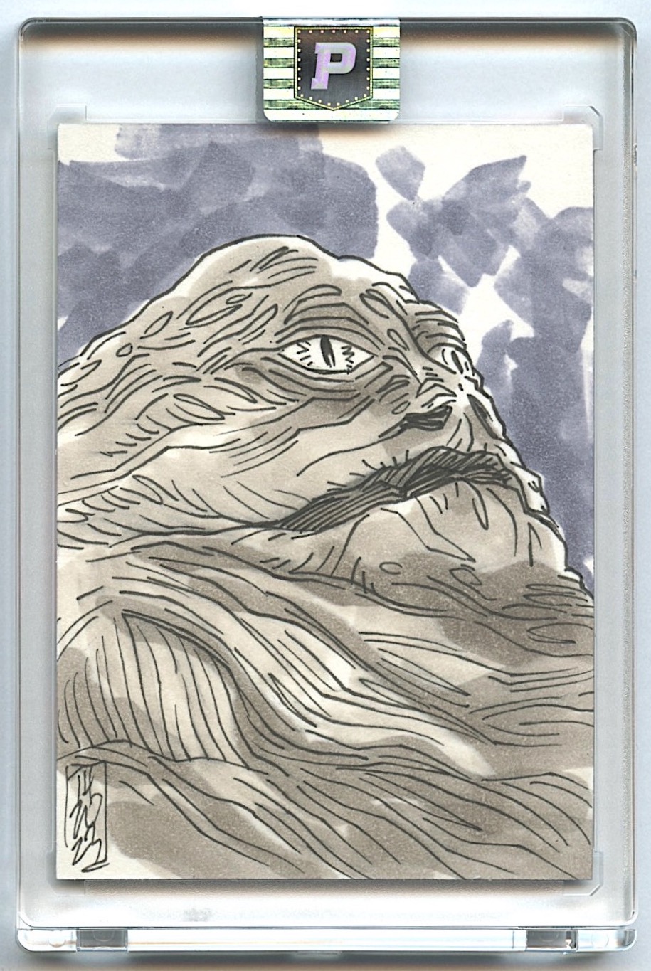 Jabba the Hutt | Star Wars | Original Art Sketch Card by Tom Hodges (1/1 Original Art) at PristineAuction.com Jabba the Hutt | Star Wars | Original Art Sketch Card by Tom Hodges (1/1 Original Art) at PristineAuction.com