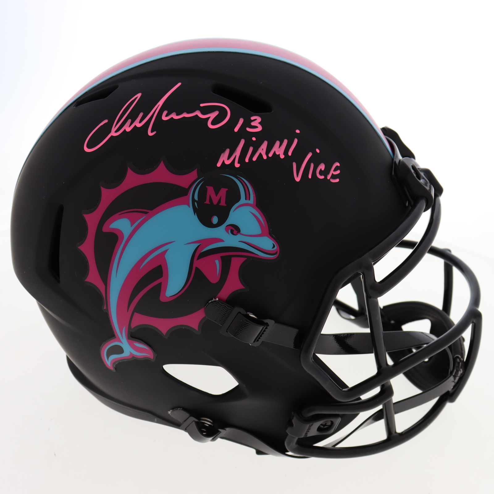 Dan Marino Signed Dolphins Full-Size Eclipse Alternate Speed Helmet Inscribed "Miami Vice" (JSA) at PristineAuction.com Dan Marino Signed Dolphins Full-Size Eclipse Alternate Speed Helmet Inscribed "Miami Vice" (JSA) at PristineAuction.com