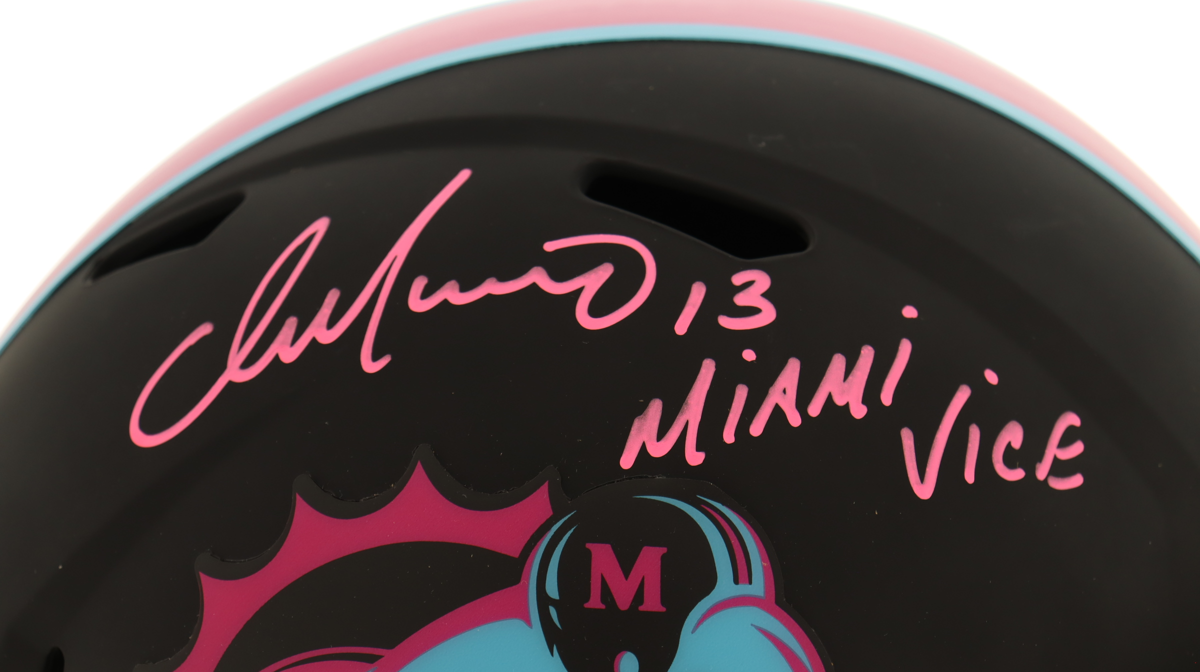 Dan Marino Signed Dolphins Full-Size Eclipse Alternate Speed Helmet Inscribed "Miami Vice" (JSA) at PristineAuction.com Dan Marino Signed Dolphins Full-Size Eclipse Alternate Speed Helmet Inscribed "Miami Vice" (JSA) at PristineAuction.com