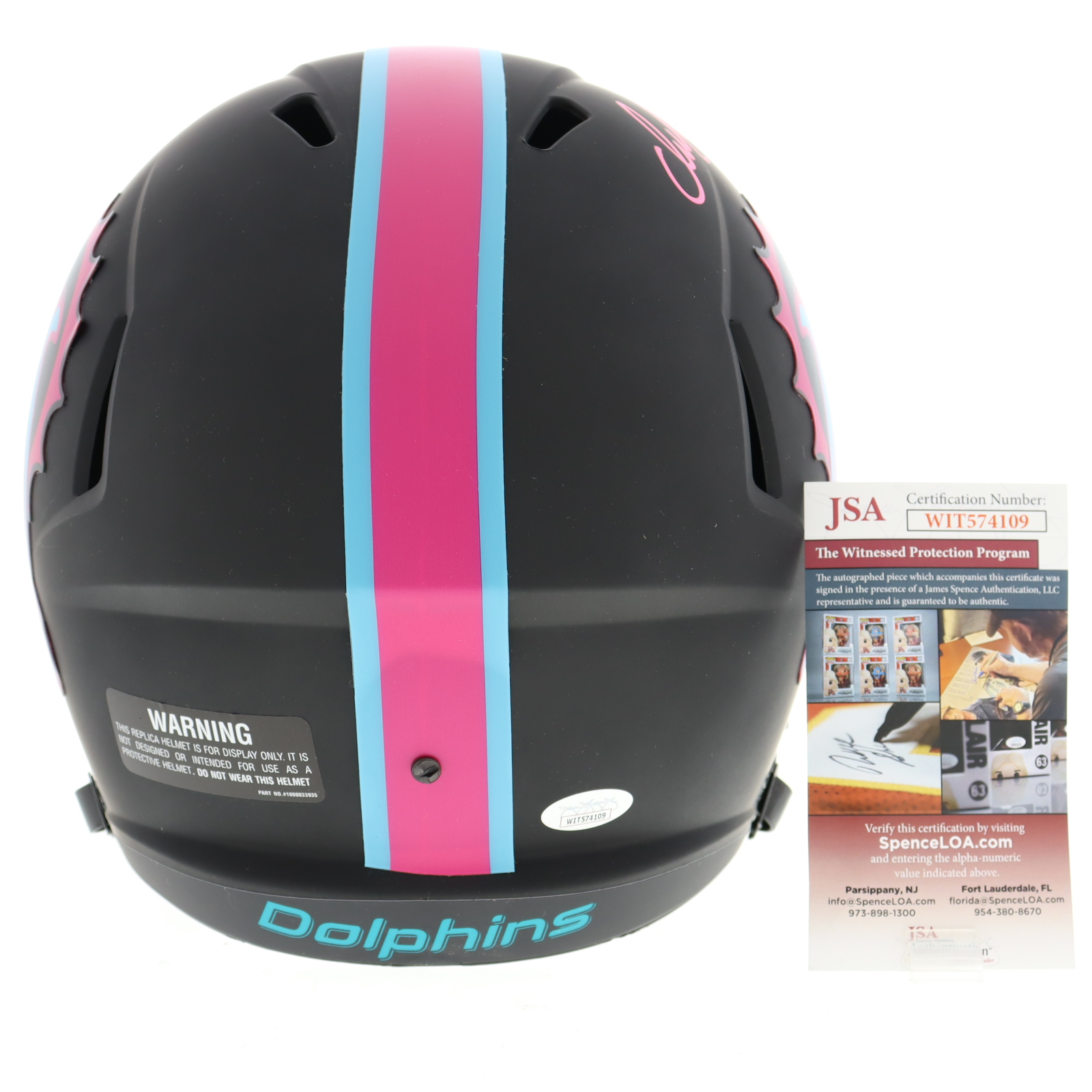 Dan Marino Signed Dolphins Full-Size Eclipse Alternate Speed Helmet Inscribed "Miami Vice" (JSA) at PristineAuction.com Dan Marino Signed Dolphins Full-Size Eclipse Alternate Speed Helmet Inscribed "Miami Vice" (JSA) at PristineAuction.com