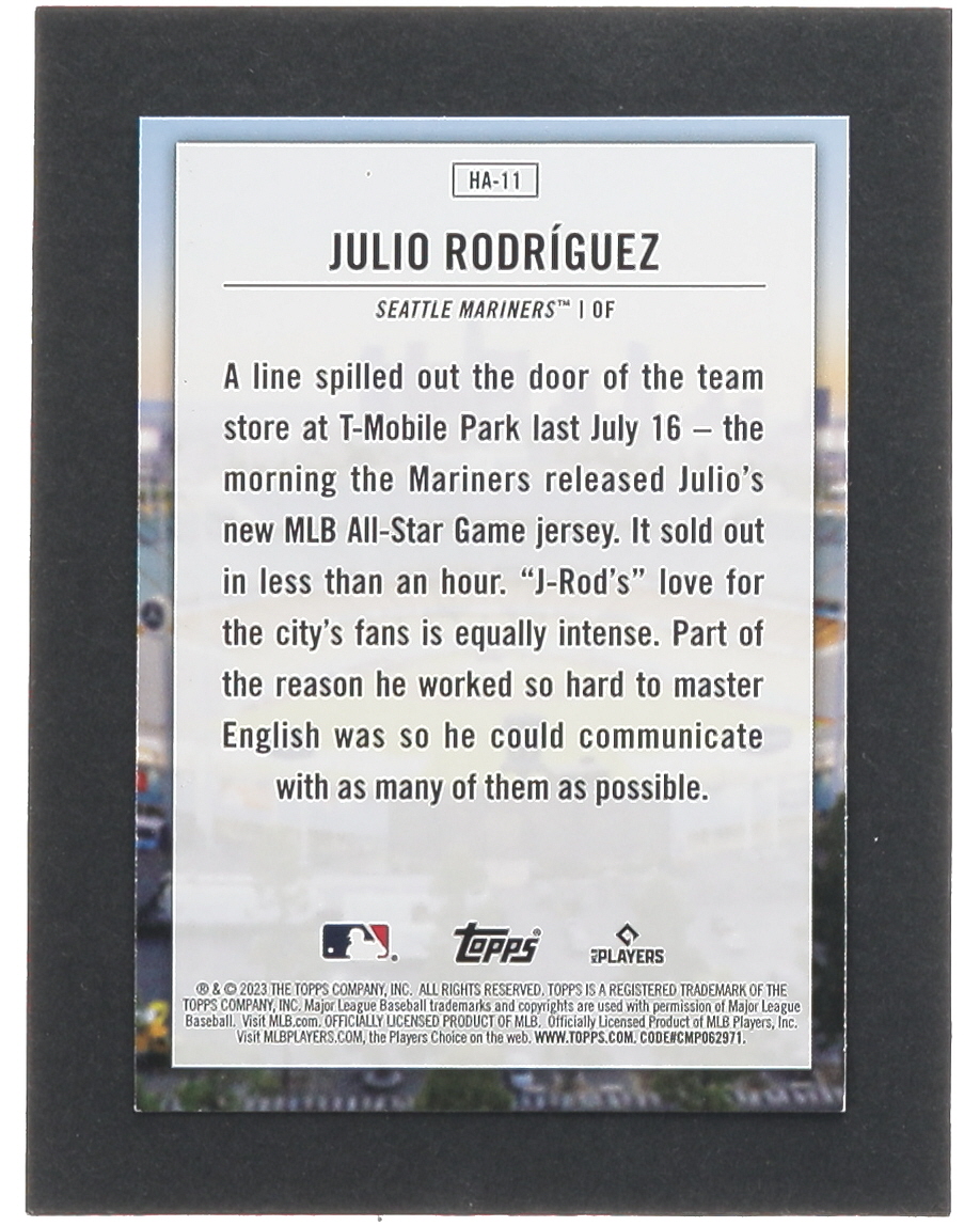 Julio Rodriguez 2023 Topps Home Field Advantage #HA11 at PristineAuction.com Julio Rodriguez 2023 Topps Home Field Advantage #HA11 at PristineAuction.com